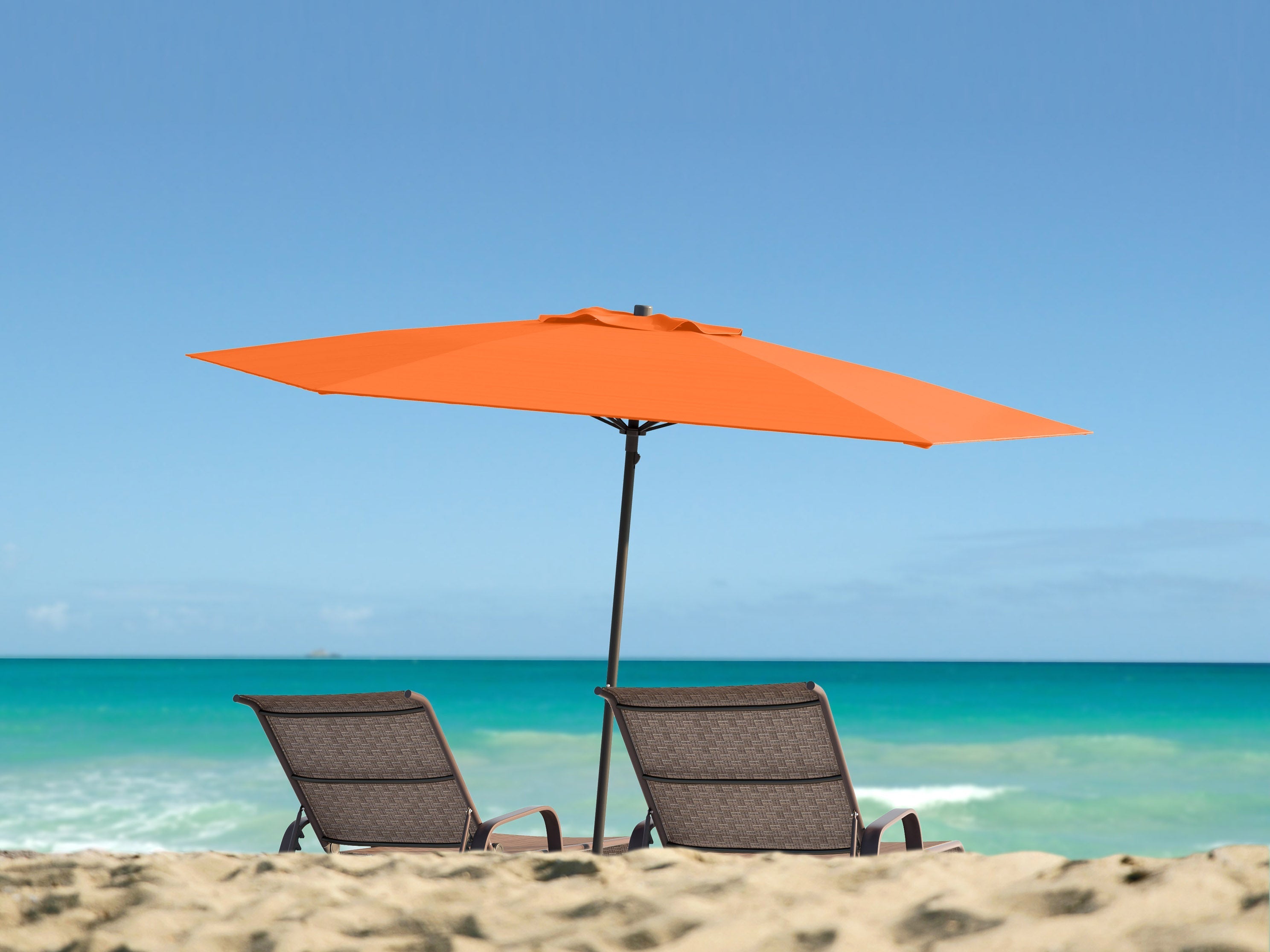 7.5ft Orange Beach Umbrella - UV Protection, Windproof, Portable Sun Shade for Outdoor Activities - Perfect for Beach, Poolside, Picnics, and Backyard Relaxation