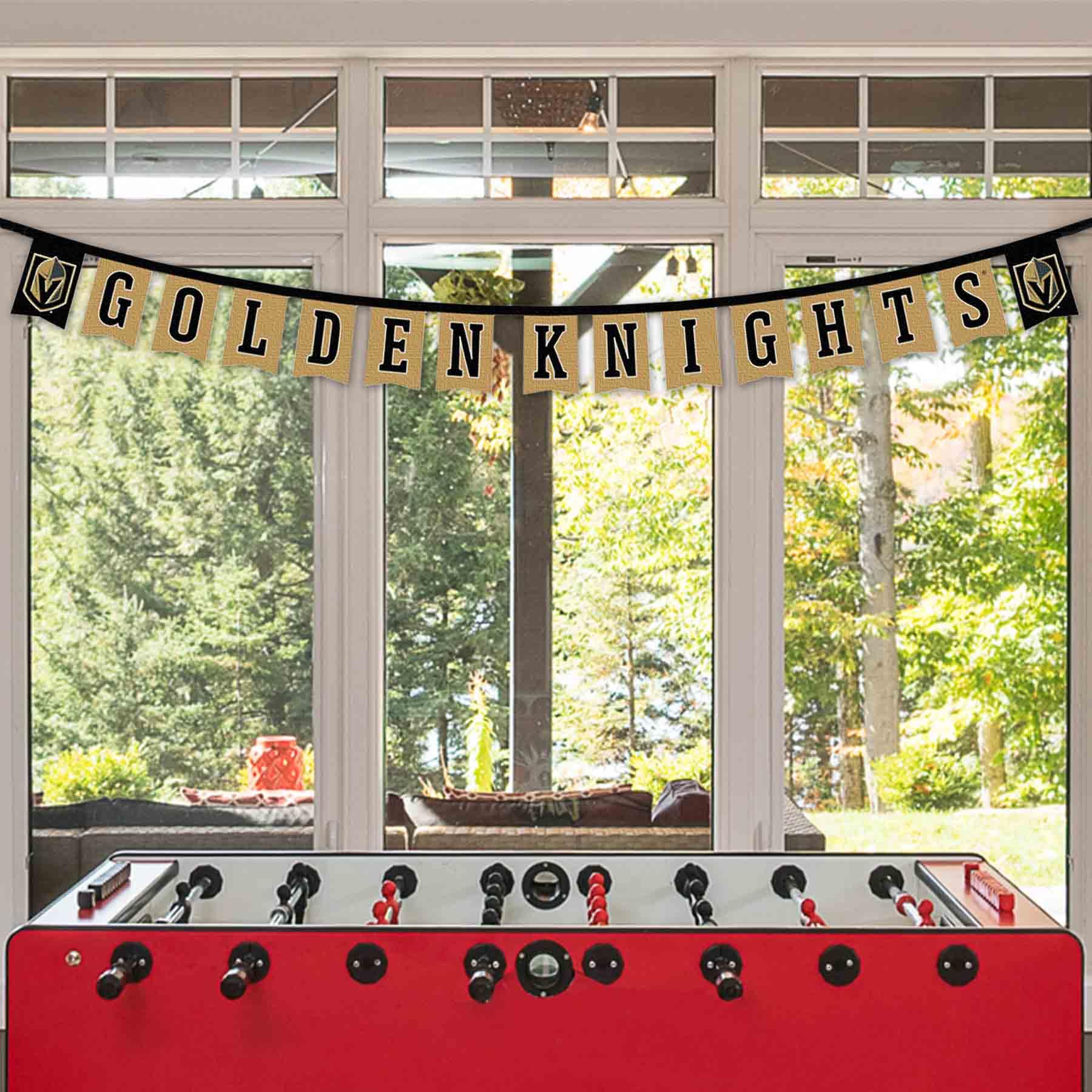 Vegas Golden Knights Banner String Pennant Flags - NHL Team Decor for Game Day, Home & Office Sports Fan Display