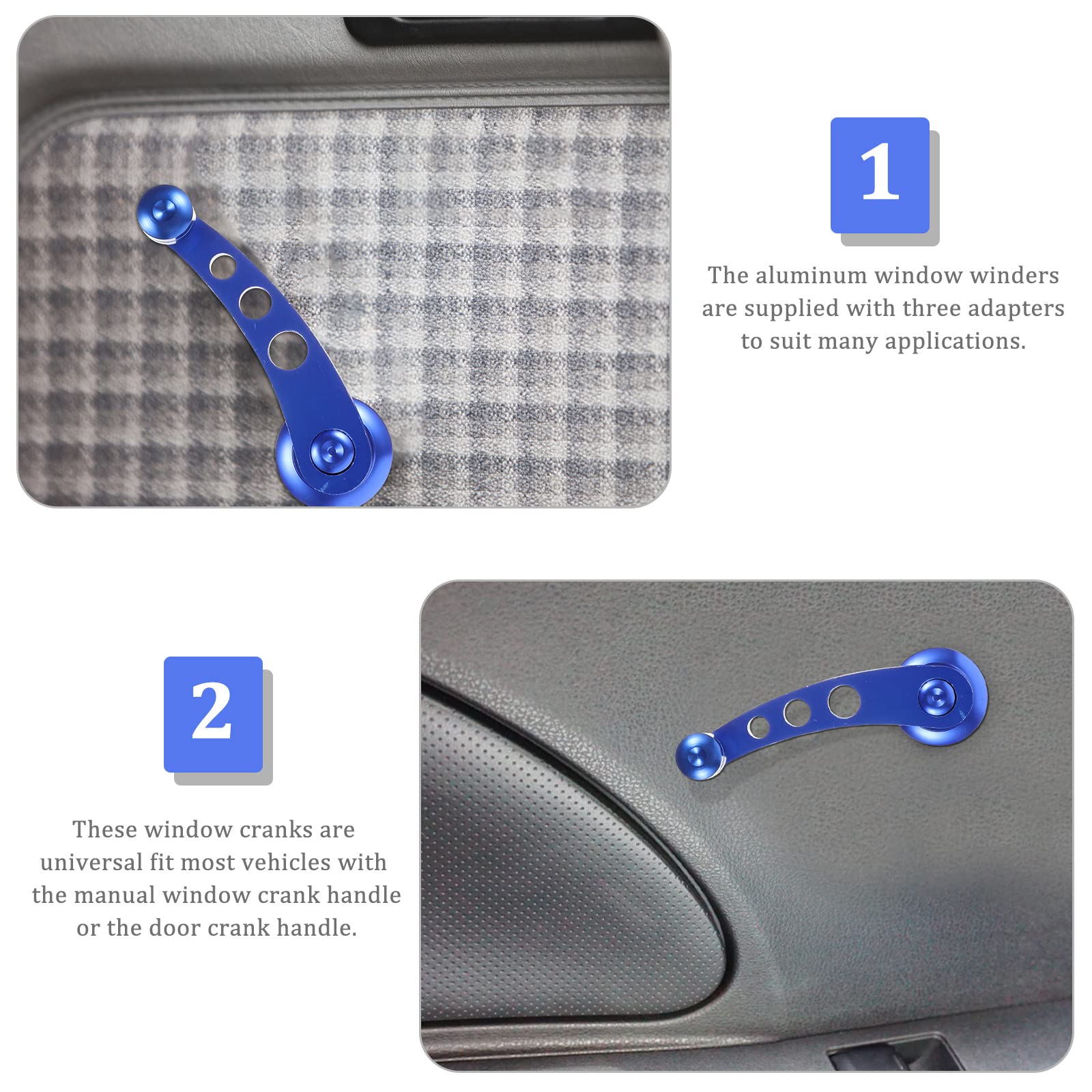 Veemoon Car Window Crank Handle Set - Replacement Window Winder Riser with Mounting Hardware - Universal Fit for Most Vehicles - Durable Blue Car Accessories for Smooth Window Operation