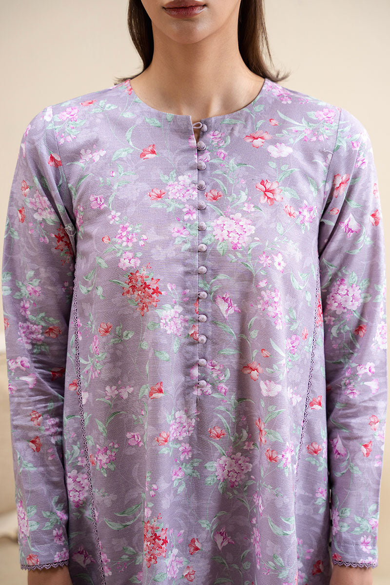 MAUVE HAZE 2-Piece Printed Khaddar Suit Set | Traditional Pakistani Cotton Outfit for Women | Perfect for Weddings, Parties & Special Occasions