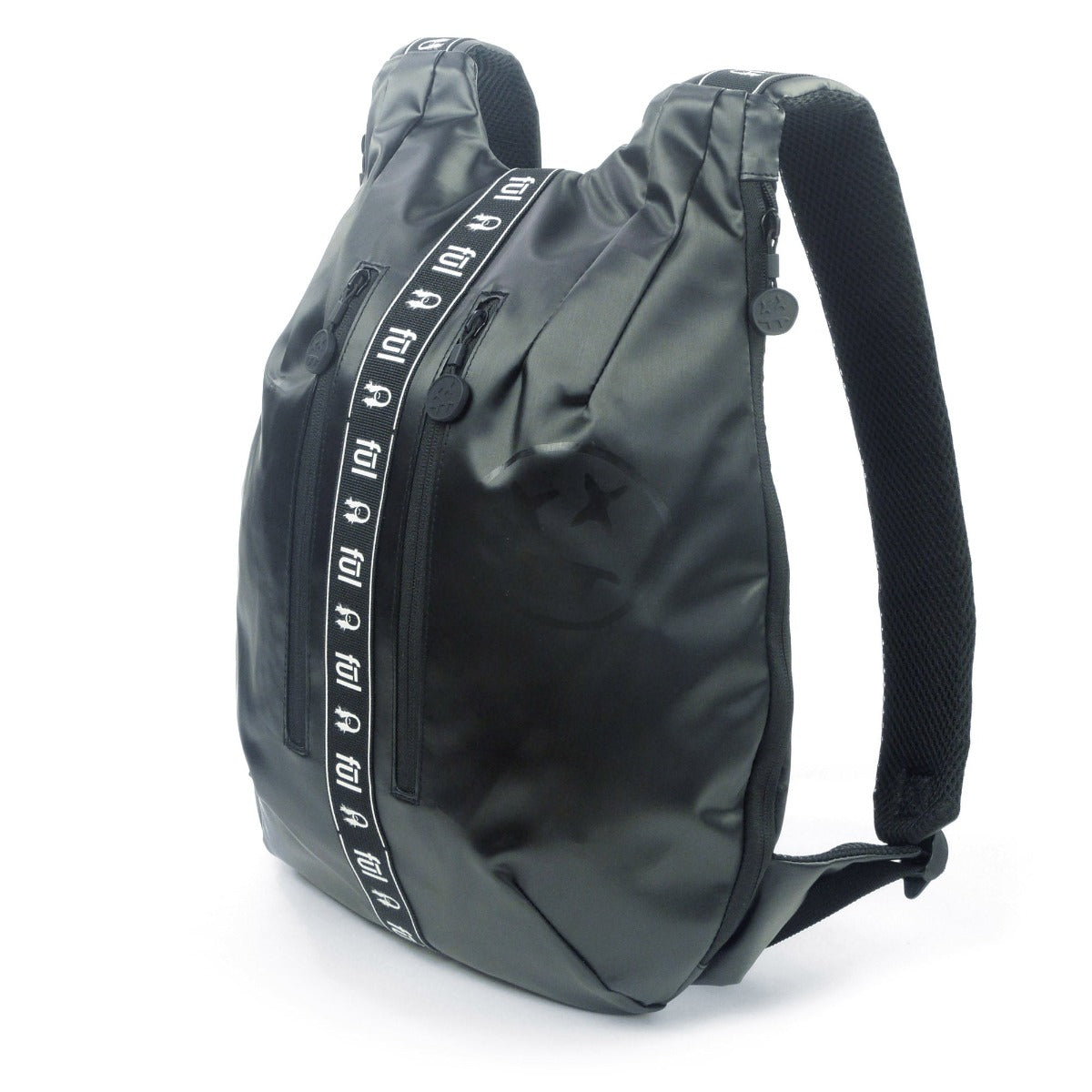 Steve Aoki Official FŪL Fang Slouchy Black Backpack - Stylish Unisex Travel Bag for College, Gym & Everyday Use