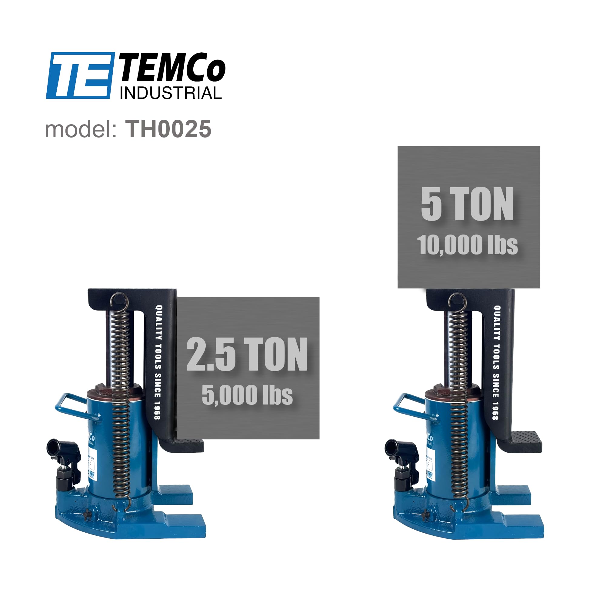 TEMCo 2.5-5 Ton Hydraulic Toe Jack for Shipping Containers & Heavy Machinery - Industrial Equipment Lifting Tool for Warehouse, Construction & Logistics
