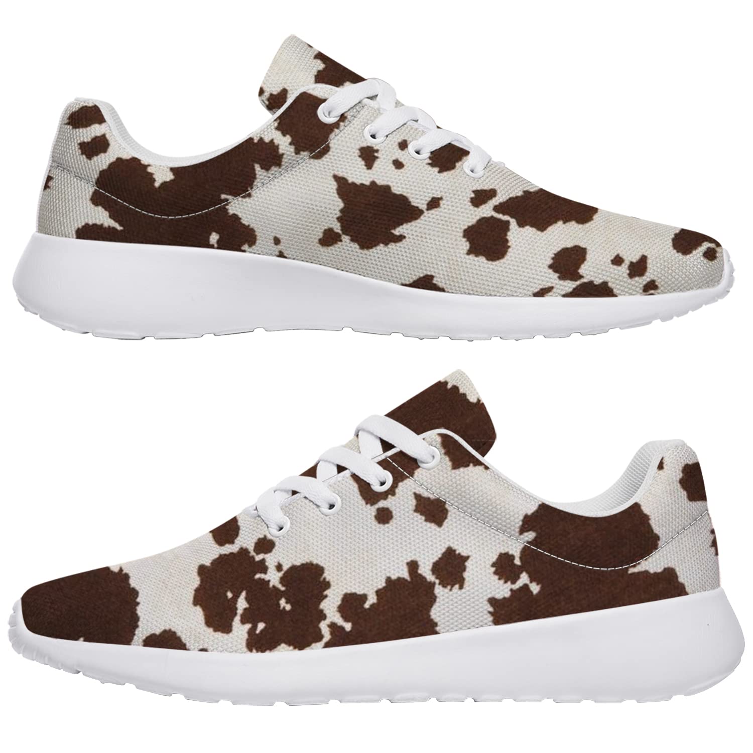 **Women's & Men's Cow Print Tennis Shoes - Comfortable Walking & Running Sneakers for Women (US Size 9) & Men (US Size 7.5) - Perfect Gift for Girls & Boys - Ideal for Gym, Jogging & Casual Wear**