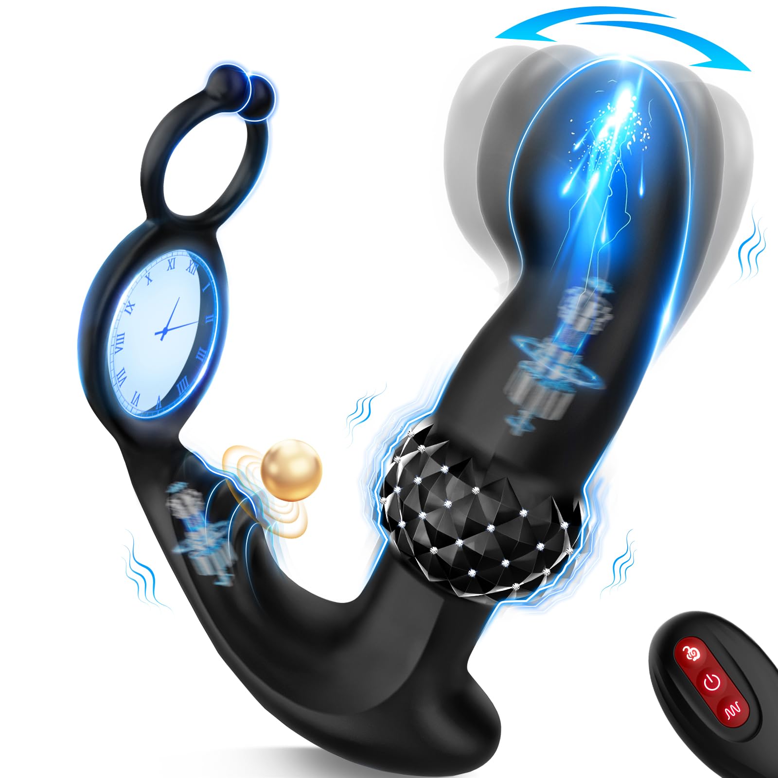 BEISAR Prostate Massager for Men - Remote Control Anal Vibrator with 7 Vibration Modes & Cock Ring - Adult Sex Toy for Couples & Solo Play - Perfect for Prostate Stimulation, Pleasure & Relaxation at Home