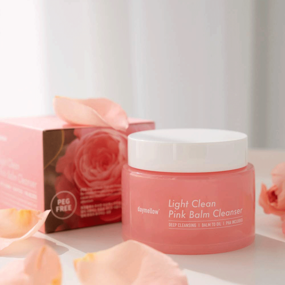 Daymellow Light Clean Pink Balm Cleanser 90ml - Gentle Makeup Remover & Facial Cleanser for Sensitive Skin | Perfect for Daily Skincare Routine & Travel