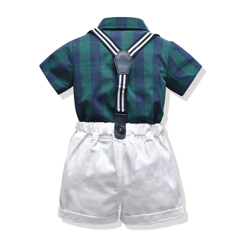 Stylish 2-Piece Summer Outfit for Toddler Boys - Cotton Striped Shirt with Bow Tie & Shorts Suit | Perfect for Weddings, Parties & Special Occasions
