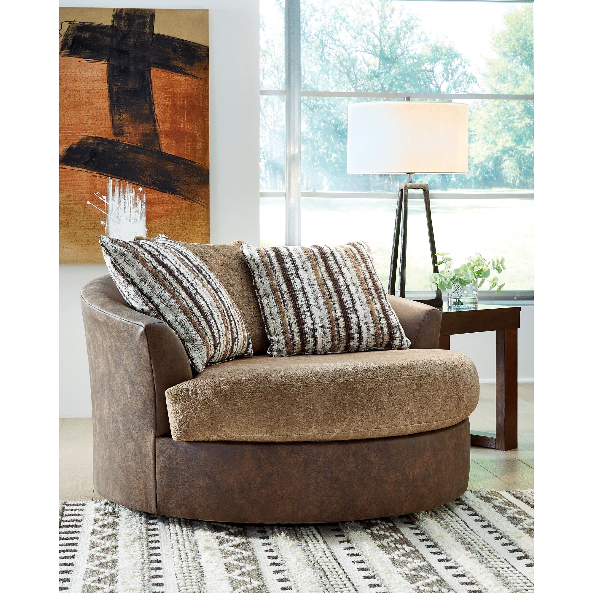 Alesbury Oversized Swivel Accent Chair - Modern Velvet Lounge Chair with 360° Rotation for Living Room, Bedroom & Office - Perfect for Relaxing, Reading & Home Decor