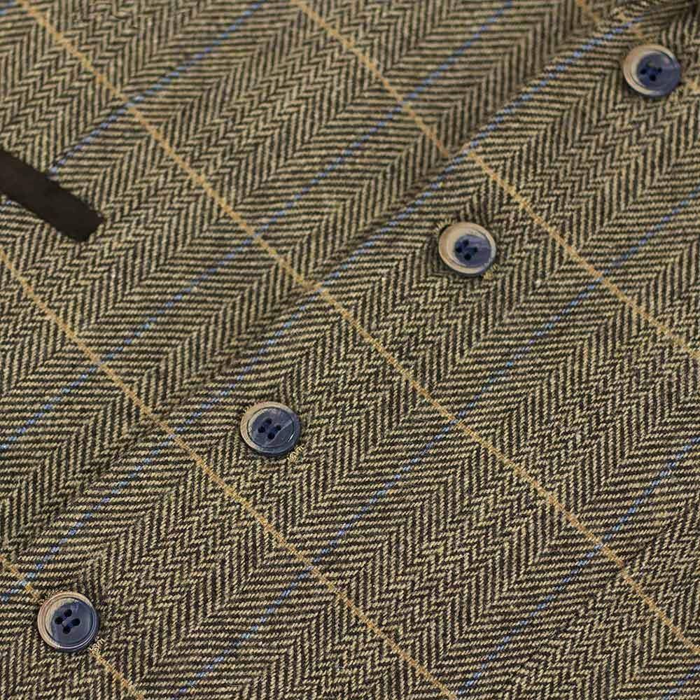 Cavani Albert Men's Brown Tweed Waistcoat Vest | Classic Formal Wear for Weddings, Business & Special Occasions