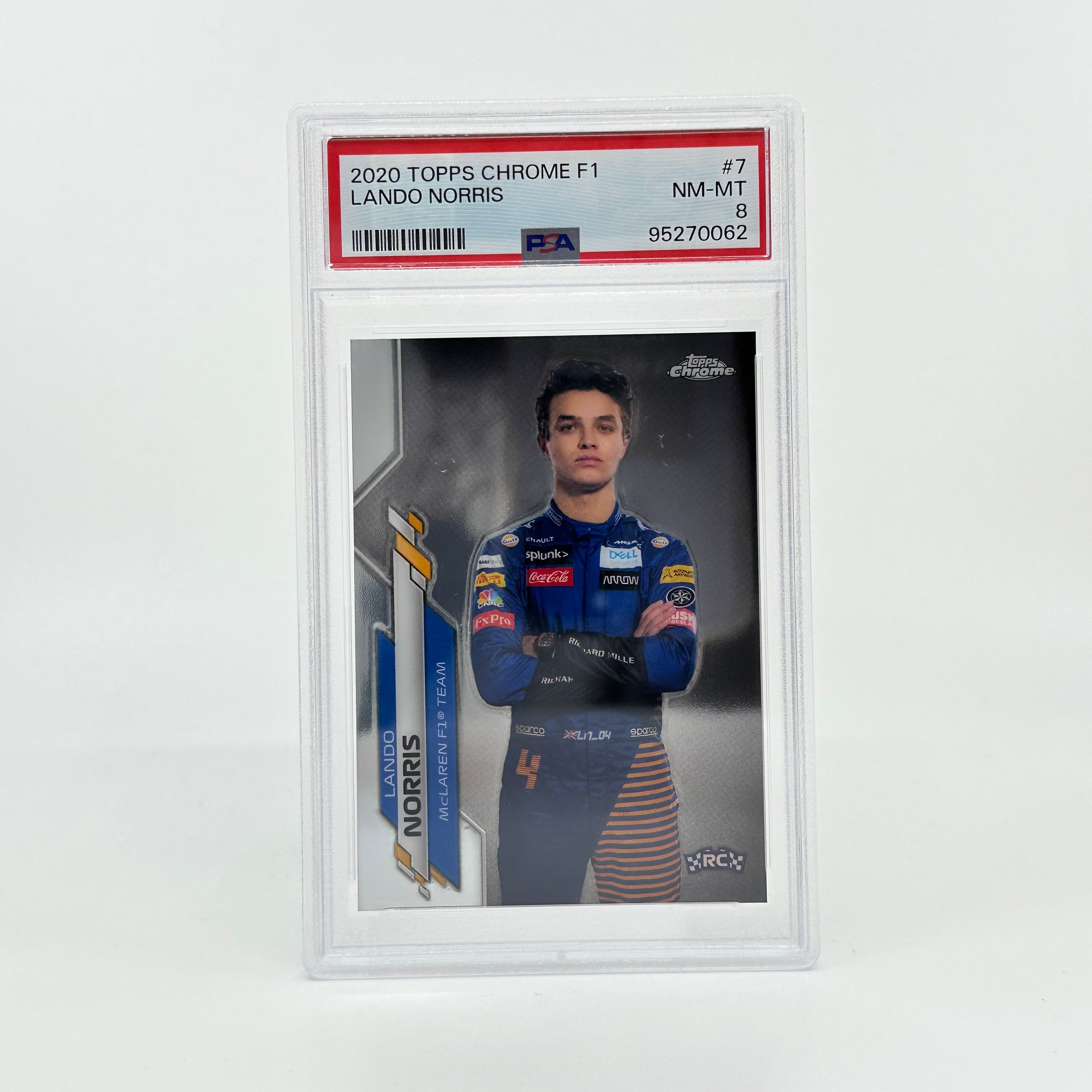 2020 Topps Chrome F1 Lando Norris #7 Rookie Card PSA 8 - Perfect for F1 Collectors, Sports Memorabilia Enthusiasts & Investment Portfolio