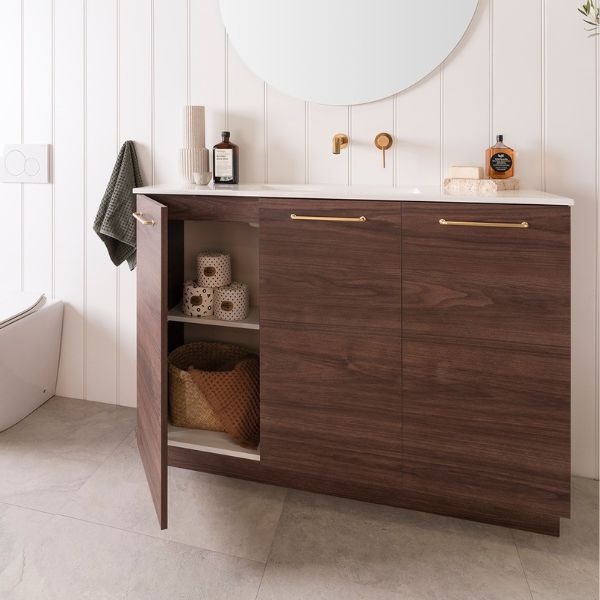 ADP Glacier Lite Ceramic Top Ensuite Trio Vanity Set - Modern Bathroom Vanity with Sink and Mirror for Small Spaces, Perfect for Apartments, Condos & Guest Bathrooms