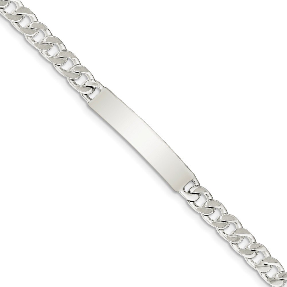 925 Sterling Silver Cuban Link Bracelet for Men & Women - 7mm Polished Engraveable Curb Chain ID Bracelet with Lobster Clasp | Gift for Anniversary, Birthday & Special Occasions | Perfect for Everyday Wear & Formal Events