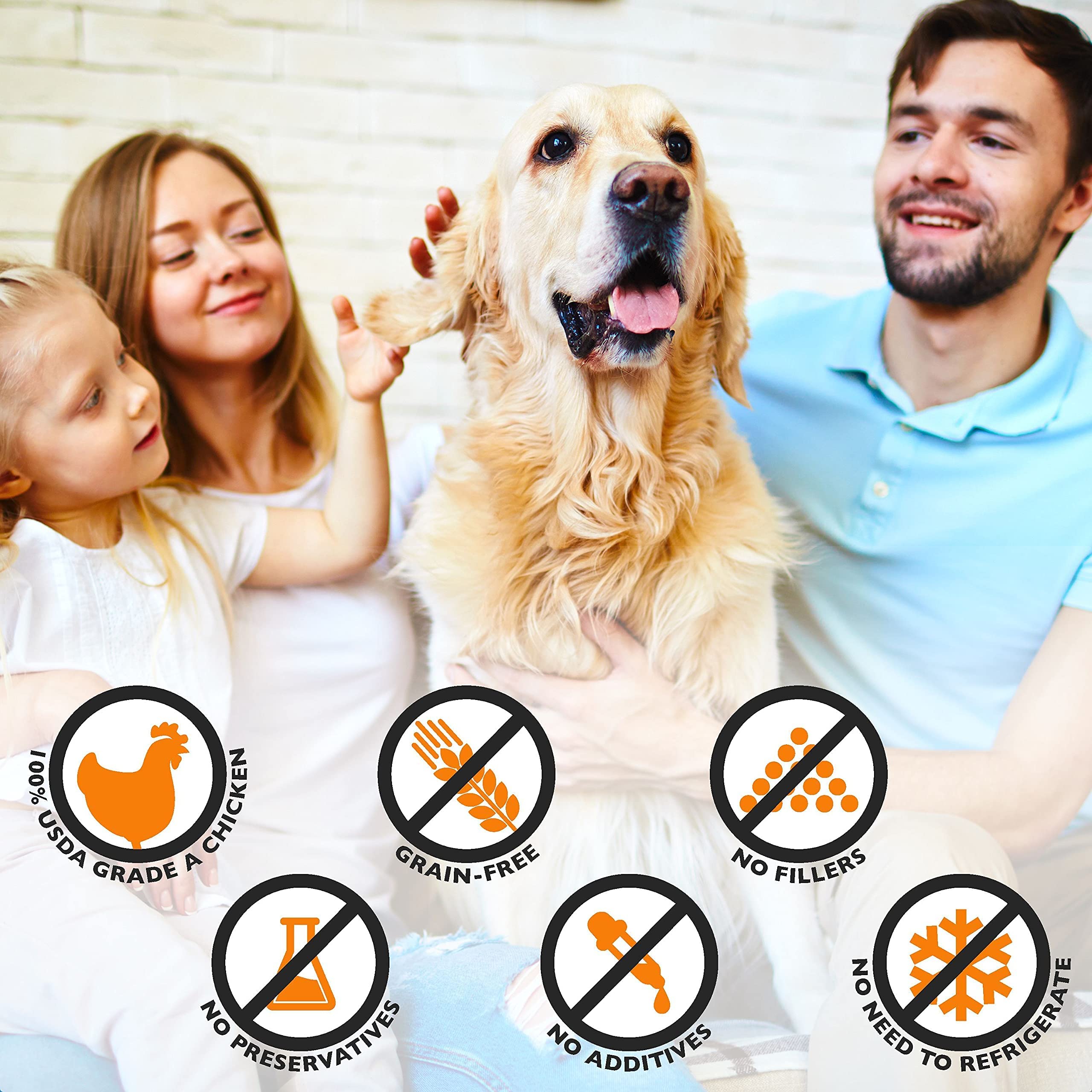 Premium All-Natural Chicken Jerky Dog Treats Made in USA - No Fillers, Additives or Preservatives | Grain-Free, High-Protein Snacks for Training & Rewarding Dogs (Packaging May Vary)