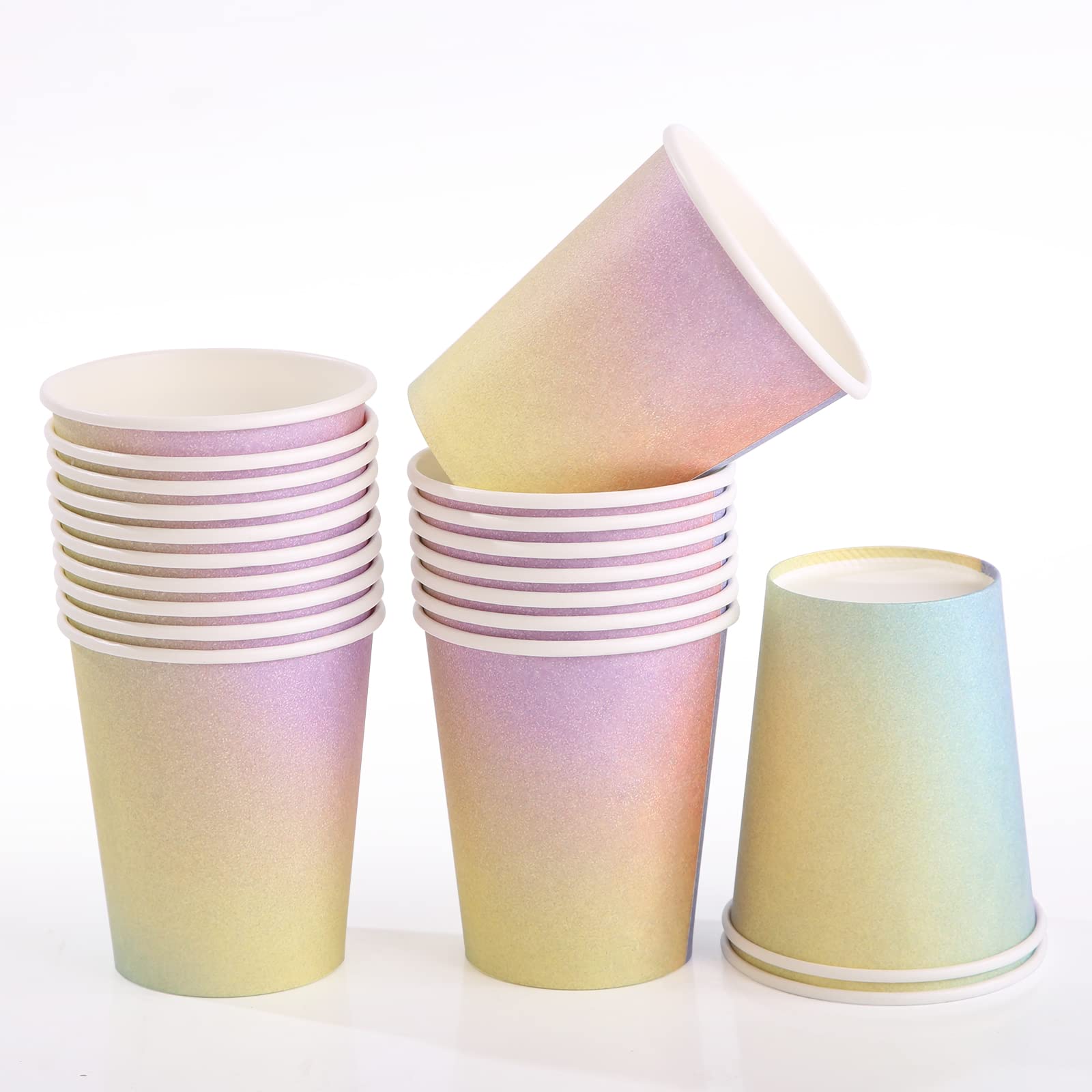 192-Piece Pastel Purple Birthday Party Supplies Set - Includes Plates & Napkins for Easter, Rainbow Themed Celebrations - Iridescent Pink & Purple Tableware for 24 Guests - Perfect for Baby Showers, Bridal Showers & Birthday Parties