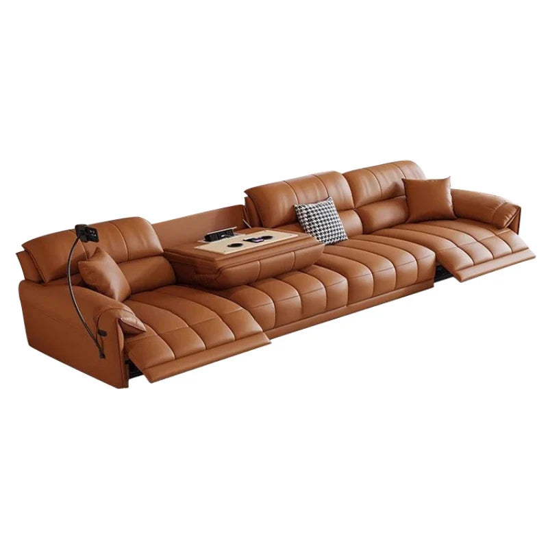 Italian Genuine Leather Recliner Loveseat Sofa - Premium Leather Reclining Couch with Adjustable Backrest for Living Room, Home Theater & Lounge Spaces