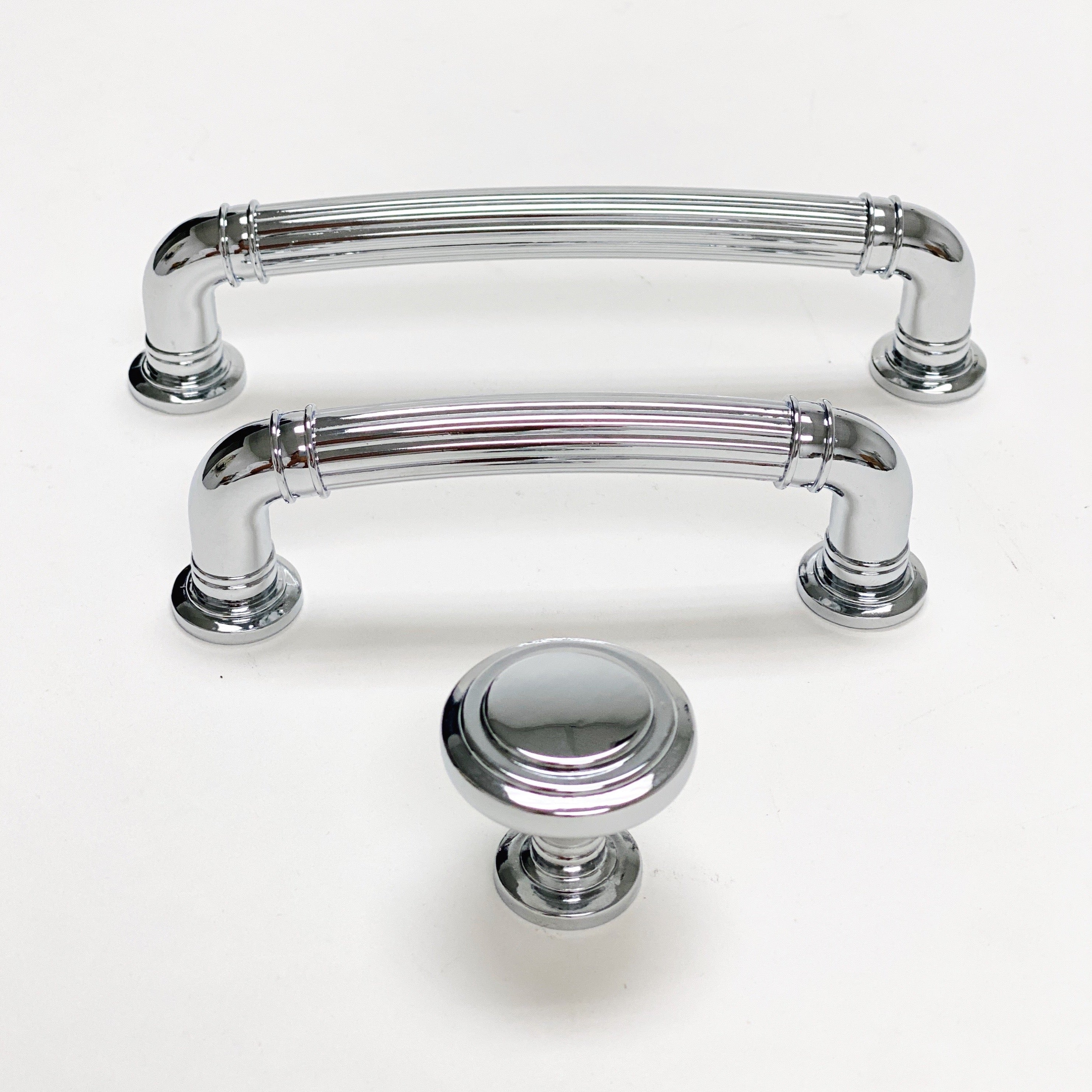 Polished Chrome Round Cabinet Knobs and Drawer Pulls - Modern Hardware for Kitchen, Bathroom & Furniture (Set of 10) - Perfect for Home Renovation and DIY Projects