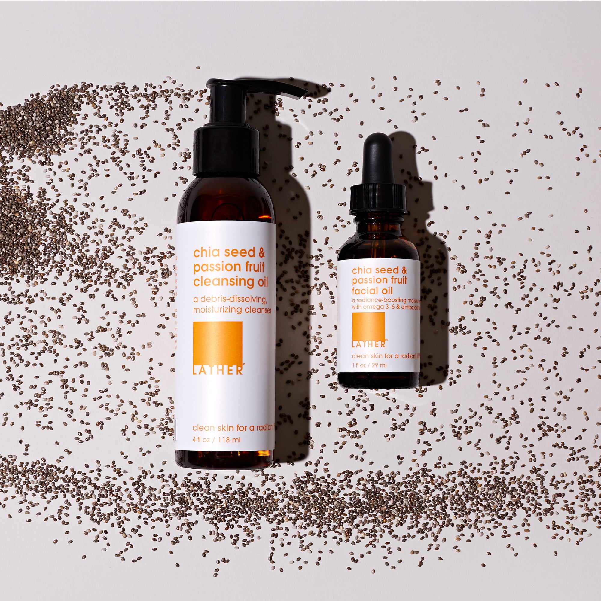 Organic Chia Seed & Passion Fruit Cleansing Oil for Face - Hydrating Makeup Remover & Deep Pore Cleanser - Perfect for Dry, Sensitive Skin & Daily Skincare Routine