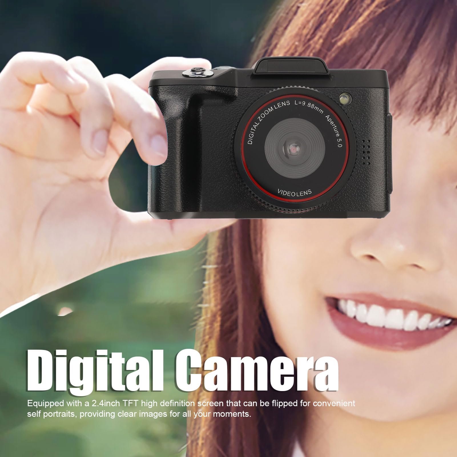 **FHD 1080P Kids Digital Camera - 2.4 Inch TFT Screen, 16X Zoom & Anti-Shake, Compact Point and Shoot Camera for Boys & Girls - Perfect for Travel, Birthday Gifts & School Activities**