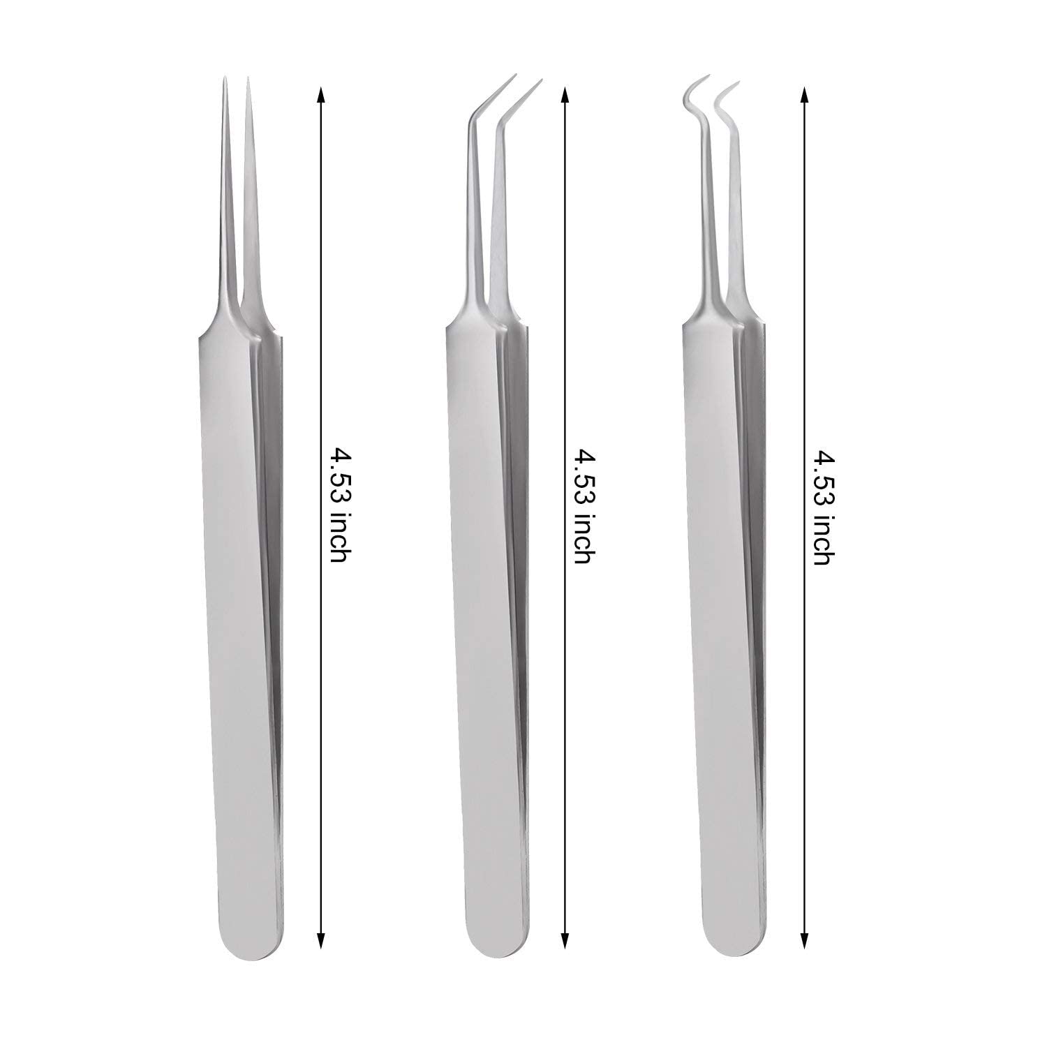 Professional Blackhead & Whitehead Remover Kit - 3 Pcs Stainless Steel Comedone Extractor Tools for Acne & Pimple Popping - Perfect for Facial Skin Care & Blemish Removal at Home