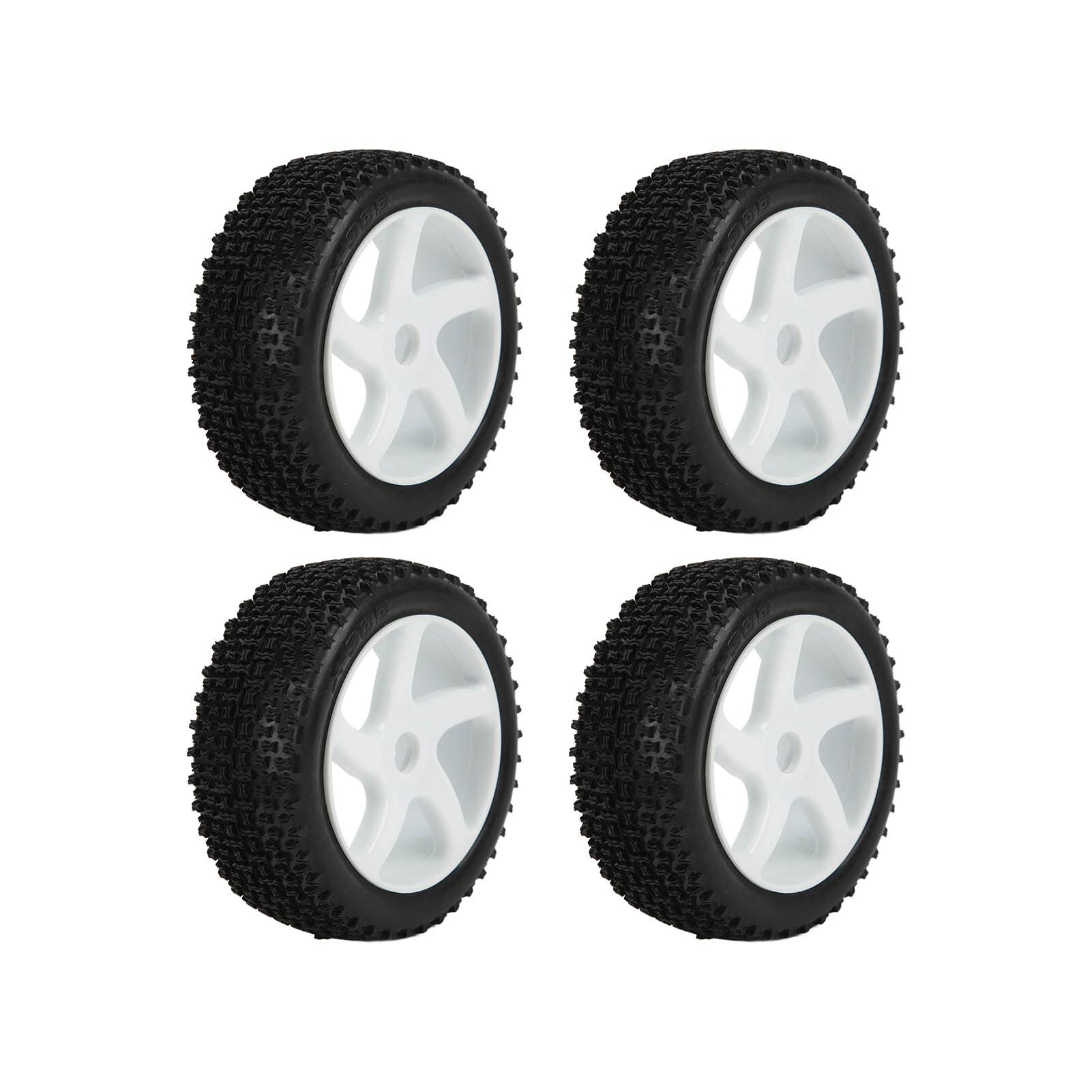 Premium Rubber Tires for 1/10 & 1/8 RC Cars - High-Performance Wheel Rims with Sponge Liner, Durable Wear-Resistant Design, Strong Buffering (White) - Perfect for Off-Road Racing, Drifting & RC Car Upgrades