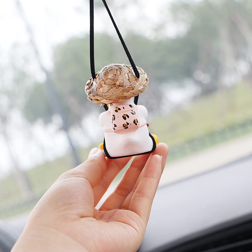 Cute Swing Duck Car Mirror Pendant Decor - Fun Rearview Mirror Hanging Ornament for Women & Men - Perfect Car Accessory Gift (Cola Style) - Great for Road Trips & Daily Commutes