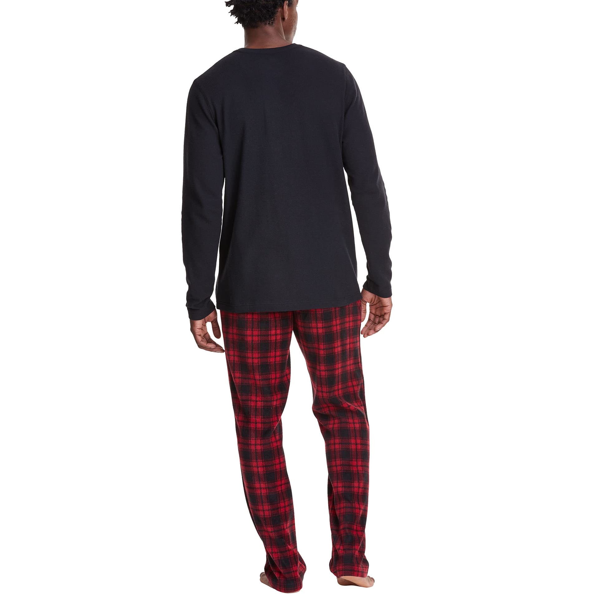 Hanes Men's Tagless Micro-Fleece Pajama Set - Soft 2-Piece Sleepwear for Winter & Lounge Wear - Perfect for Cozy Nights, Relaxing at Home & Gift Giving