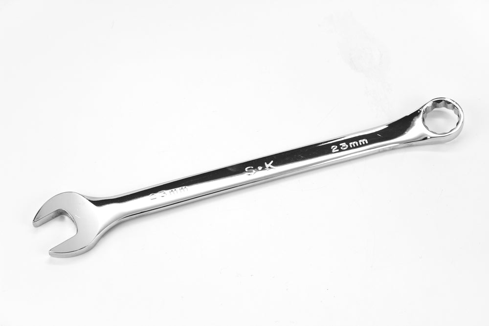 23mm 12-Point Metric Long Combination Chrome Wrench - Professional Grade Tool for Automotive Repair, Plumbing & DIY Projects