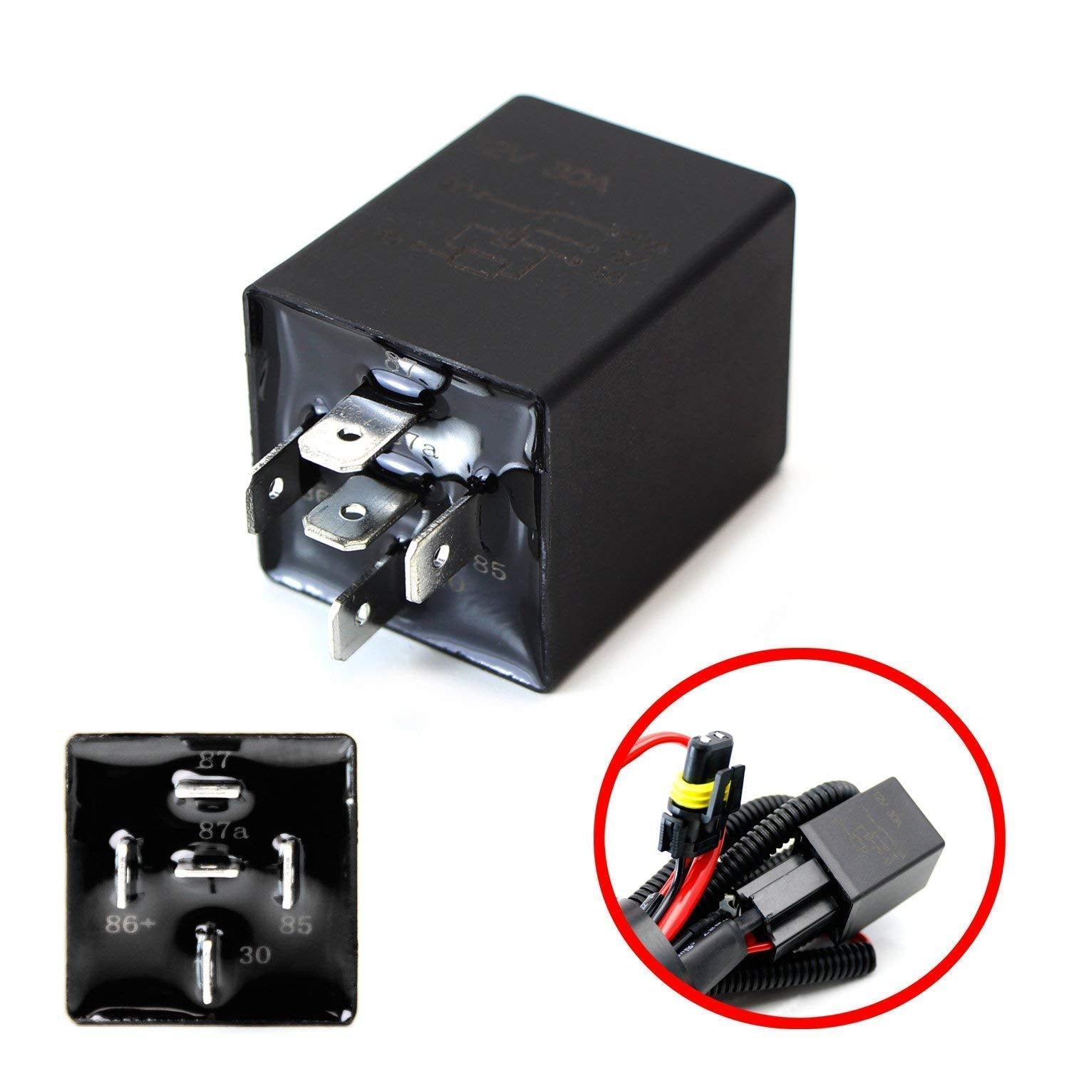 10 Second Time Delay Relay Module, 5 Pin 12V 30A SPDT - Automotive Lighting Control for Headlights, Fog Lights & Accessories - Perfect for DIY Car Mods & Electrical Projects