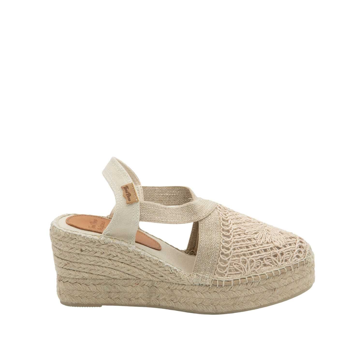 Women's Crochet Fabric Wedge Espadrilles - Thalia Style Summer Sandals for Beach, Vacation & Casual Outfits