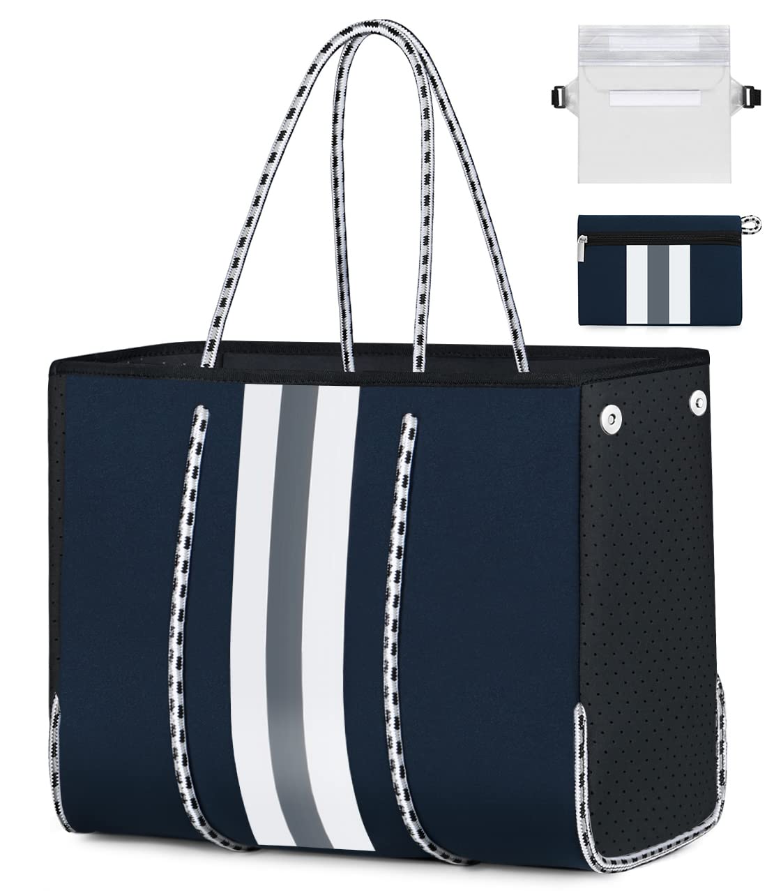 Neoprene Tote Bag for Women - Large Beach & Gym Bag for Travel & Pool Days