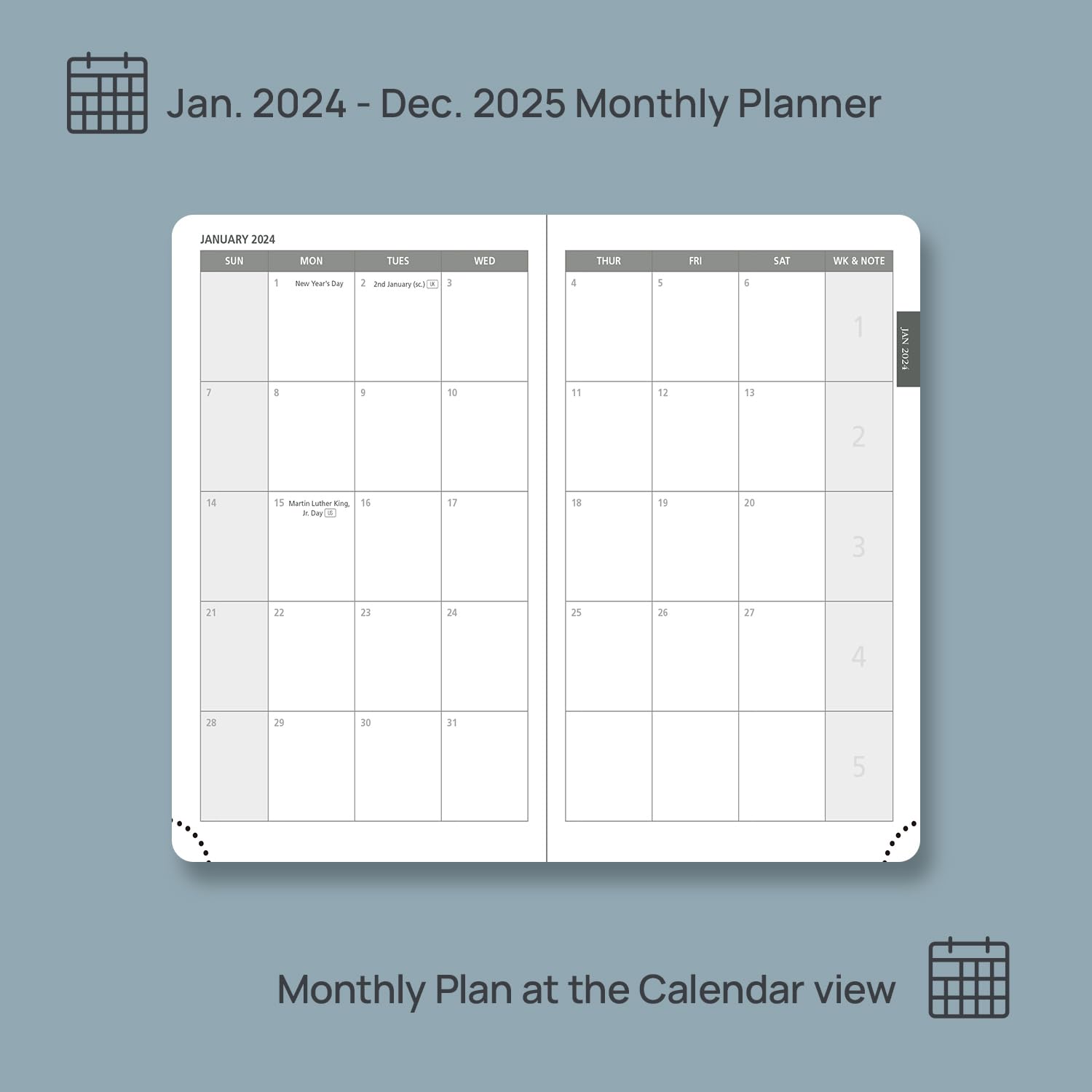POPRUN 2024-2025 Monthly Planner - 2 Year Pocket Calendar with Hard Cover (January 2024 to December 2025) | 4