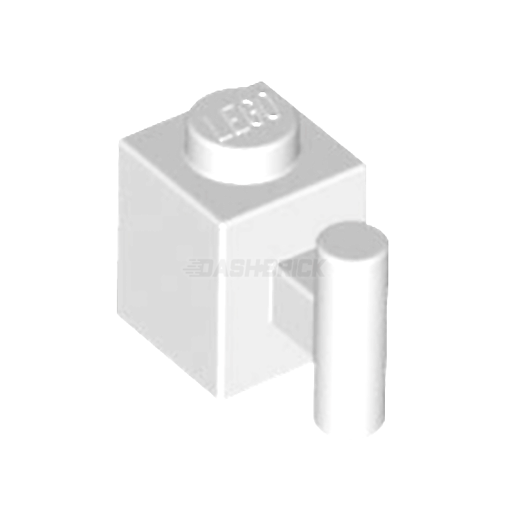 LEGO Brick, Modified 1 x 1 with Bar Handle - White (Part #2921) - Perfect for LEGO Builds, Miniature Models & DIY Craft Projects
