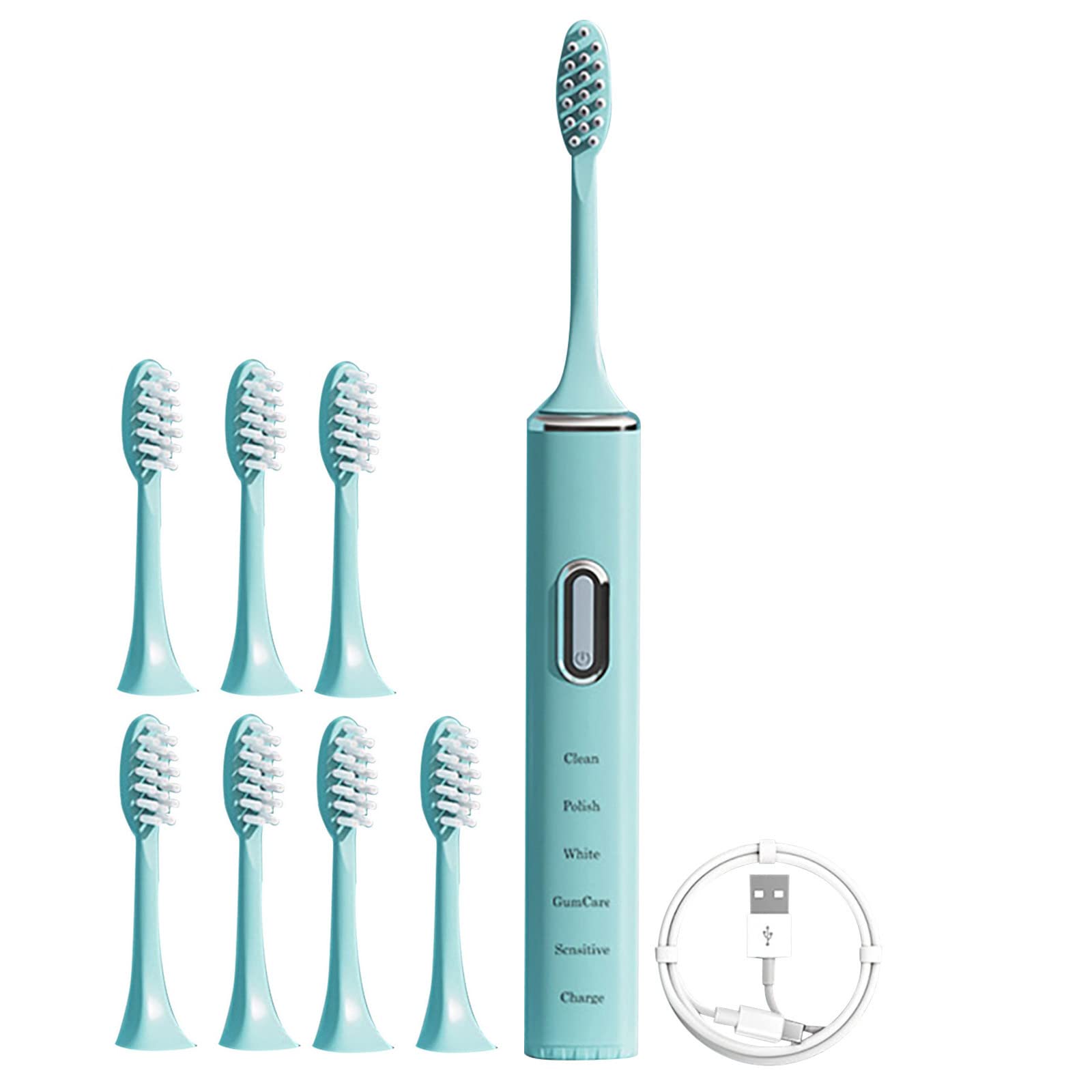 Simayixx Electric Toothbrush with 8 Brush Heads & Portable Wireless Charging - 5 Cleaning Modes for Deep Clean & Fresh Breath - Interactive Power Toothbrush for Better Oral Care - Perfect for Travel, Home & Family Use