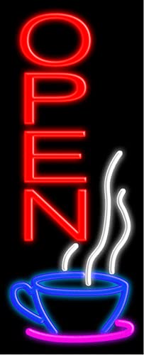 Vintage Coffee Open Glass Neon Sign #10400 – Handcrafted in USA – Perfect for Cafes, Restaurants & Home Decor