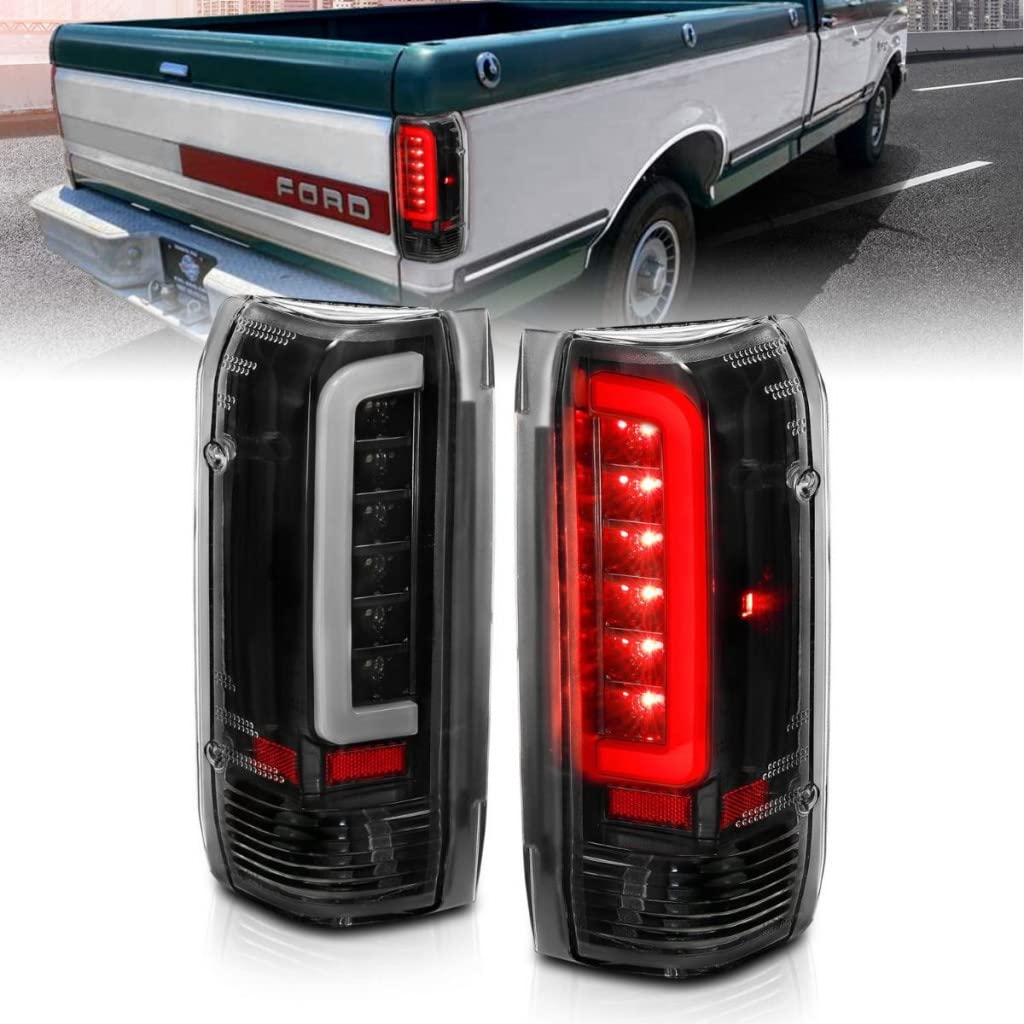 ANZO LED Tail Lights for 1988-1996 Ford Bronco - Black Housing with Clear Lens (Pair) | 311350 | Upgrade Your Off-Road Vehicle Lighting
