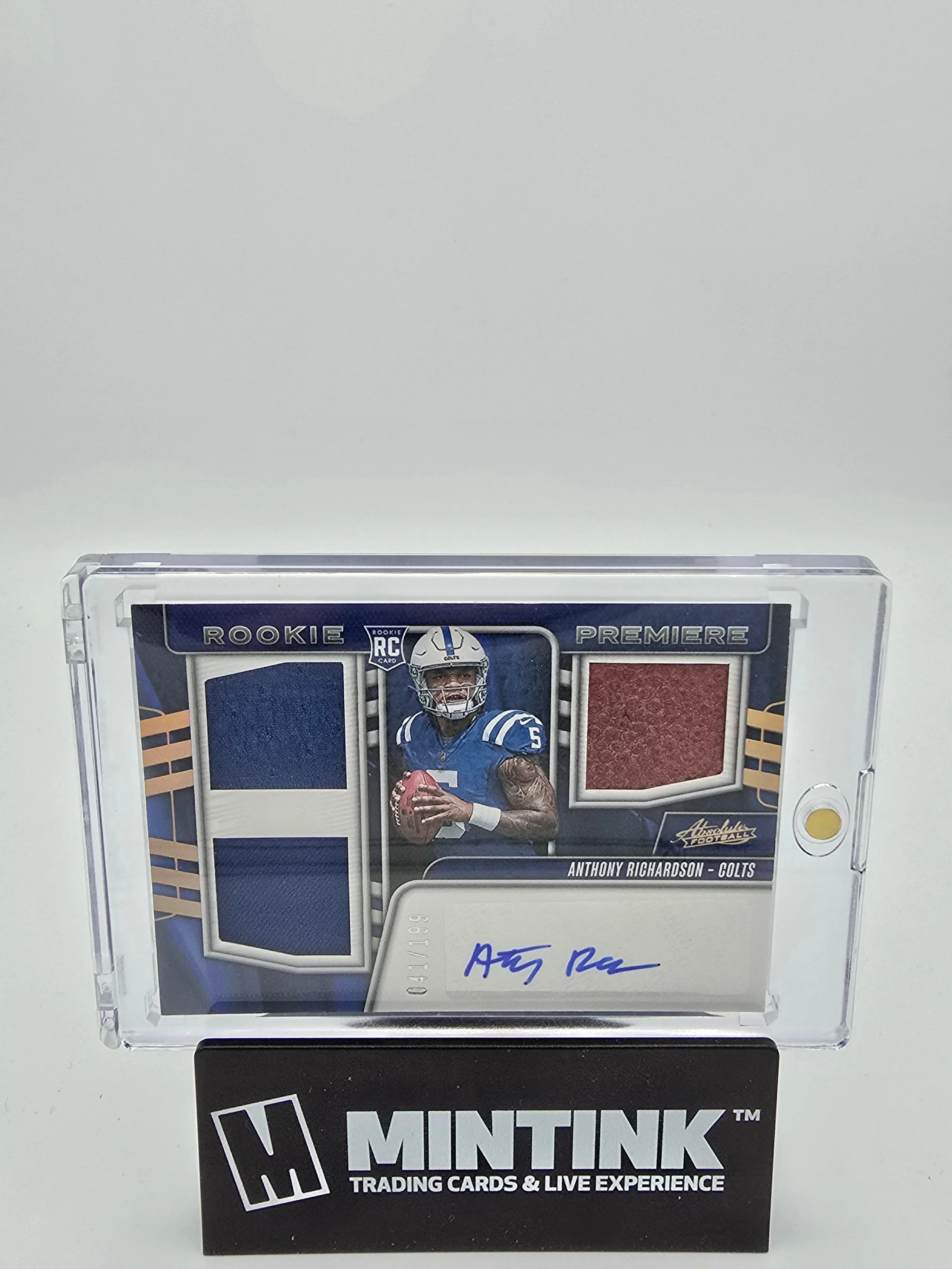 2023 Panini Absolute Football Anthony Richardson Rookie Card RC Triple Patch Autograph /199 - Perfect for NFL Collectors & Sports Memorabilia Enthusiasts