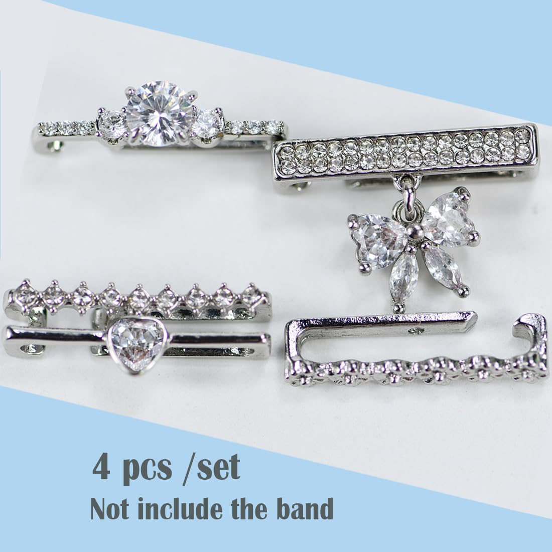Apple Watch Band Charms - Decorative Metal Jewelry Rings & Loops for Women - Compatible with Apple Watch Series SE/9/8/7/6/5/4/3/2/1 (38mm-49mm) & Samsung Galaxy Watch 5/Pro/4 & Fitbit - Stylish Watch Accessories for Everyday Wear & Special Occasions
