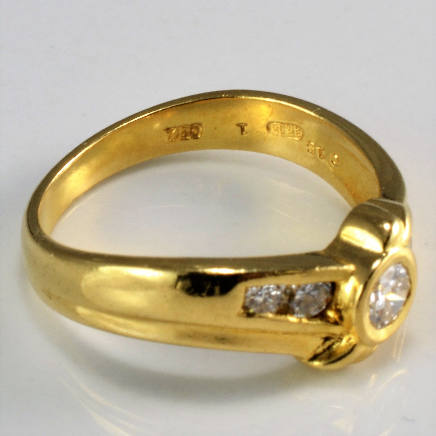 0.37 Carat Bezel Set Diamond Bypass Ring - Size 5.75 | Elegant Wedding Band, Anniversary Gift for Her | Perfect for Engagements, Proposals & Special Occasions
