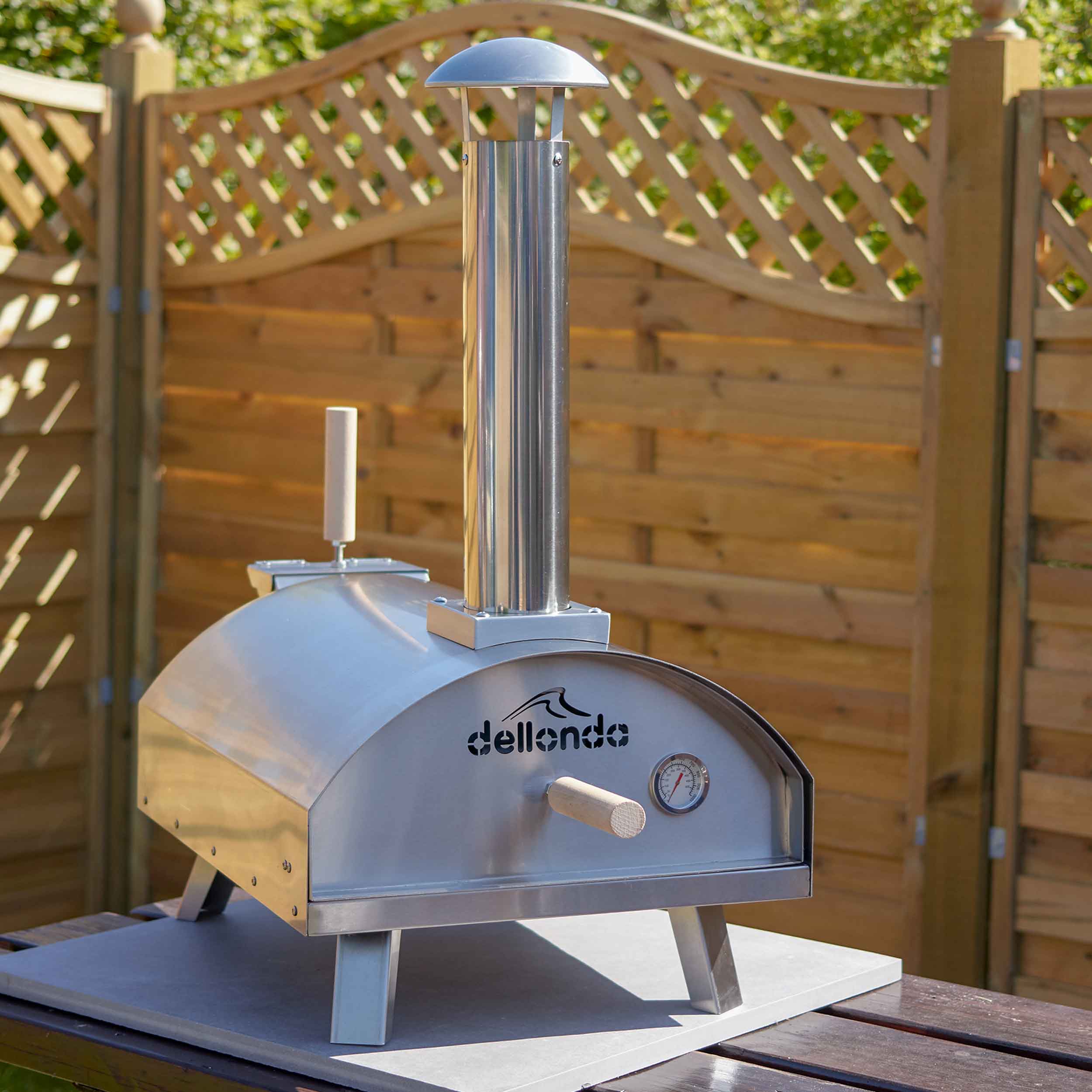 Portable Wood Fired Stainless Steel Pizza Oven with Cover, Carry Bag & Trolley - Outdoor Cooking, Camping, Backyard BBQ & Picnics - DG259