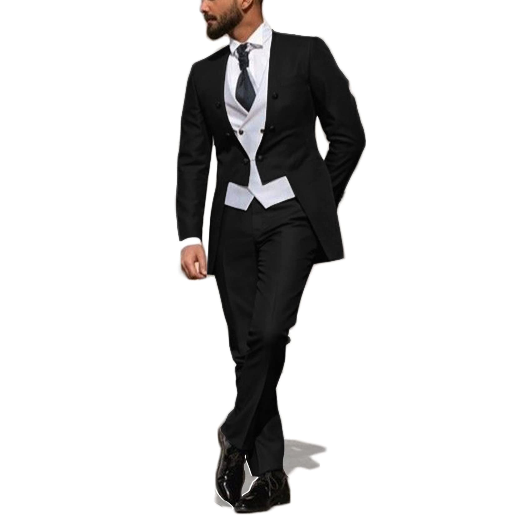 Men's 3 Piece Slim Fit Wedding Tuxedo Suit - Blazer, Pants & Vest Set for Grooms | Perfect for Weddings, Prom & Formal Events