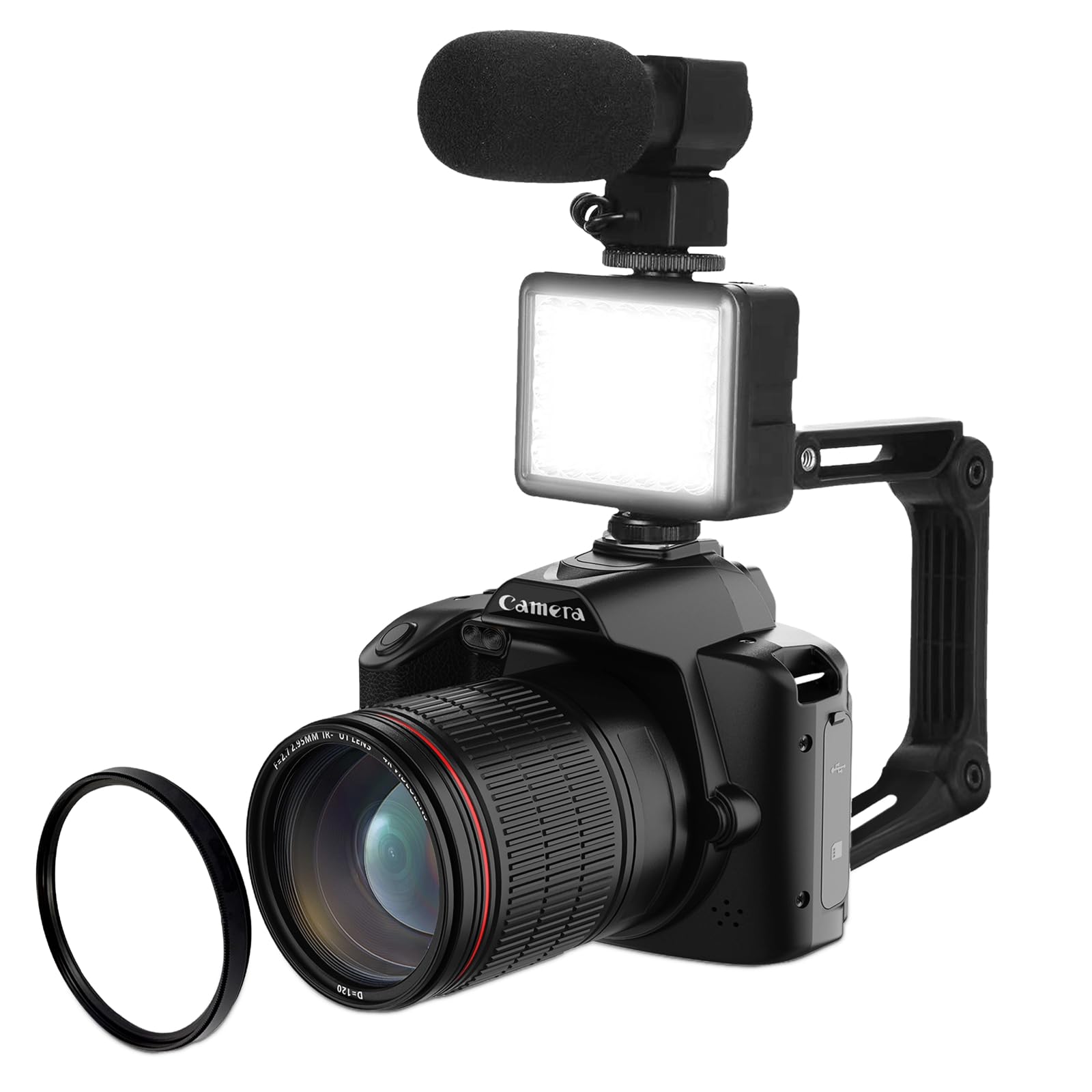 4K Vlogging Camera for YouTube - 64MP Night Vision Digital Camera with 3