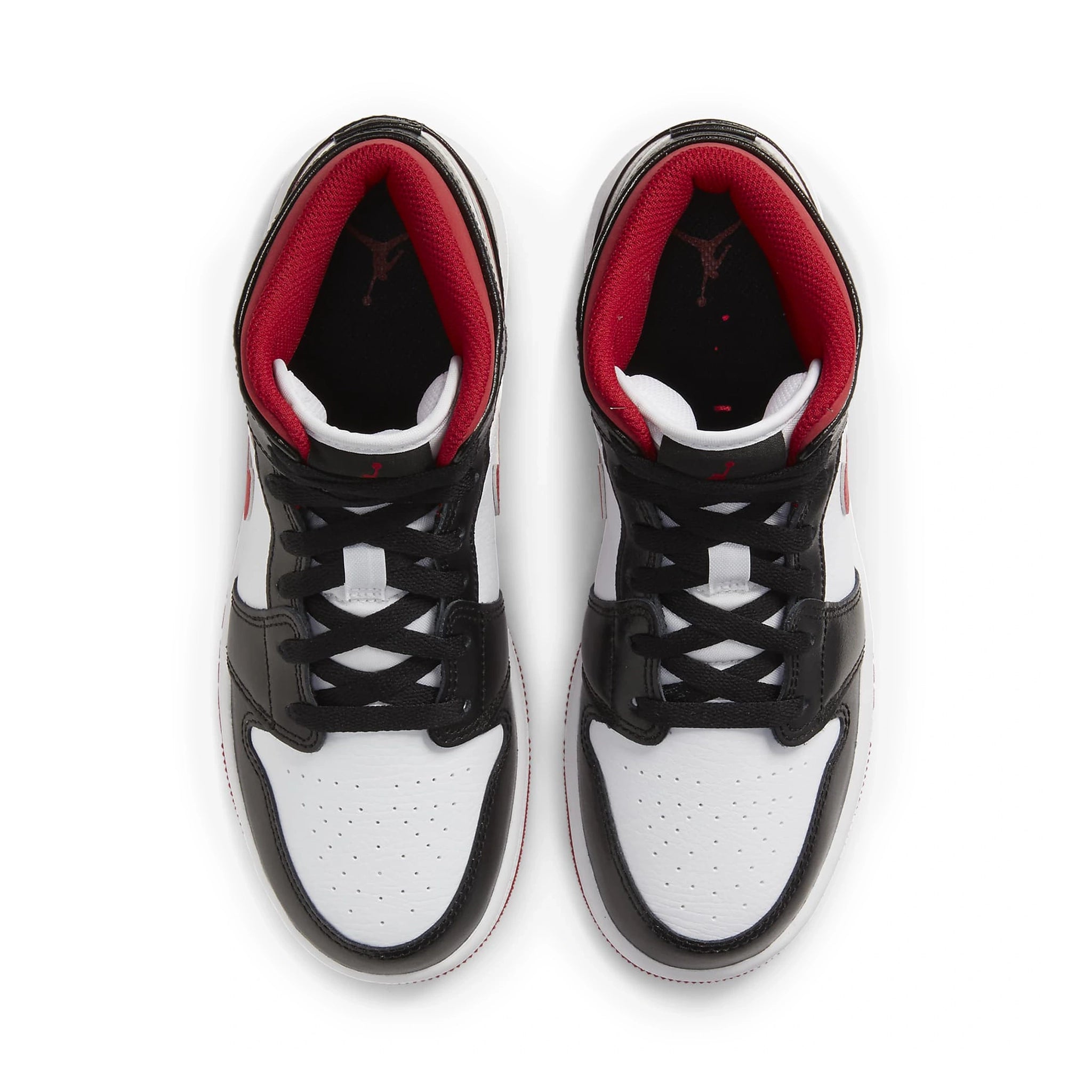 Air Jordan 1 Mid Gym Red Black White Basketball Shoes for Girls (GS) - Perfect for School, Sports & Street Fashion