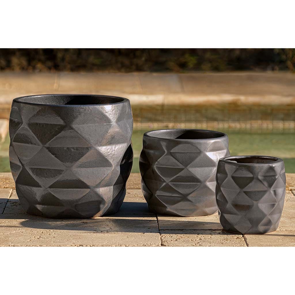 Origami Planter Set of 3 - Modern Graphite Geometric Plant Pots for Indoor Plants, Succulents & Home Decor | Perfect for Living Room, Office Desk & Shelf Decor