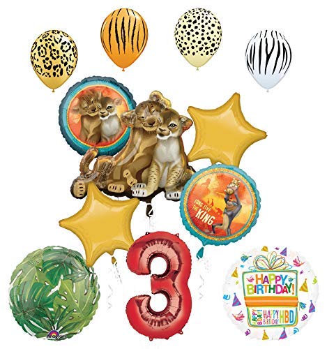 Lion King Birthday Party Supplies - 3rd Birthday Balloon Bouquet Decorations for Kids' Jungle Theme Celebration | Perfect for Disney Themed Parties, Baby Showers & Birthday Decor