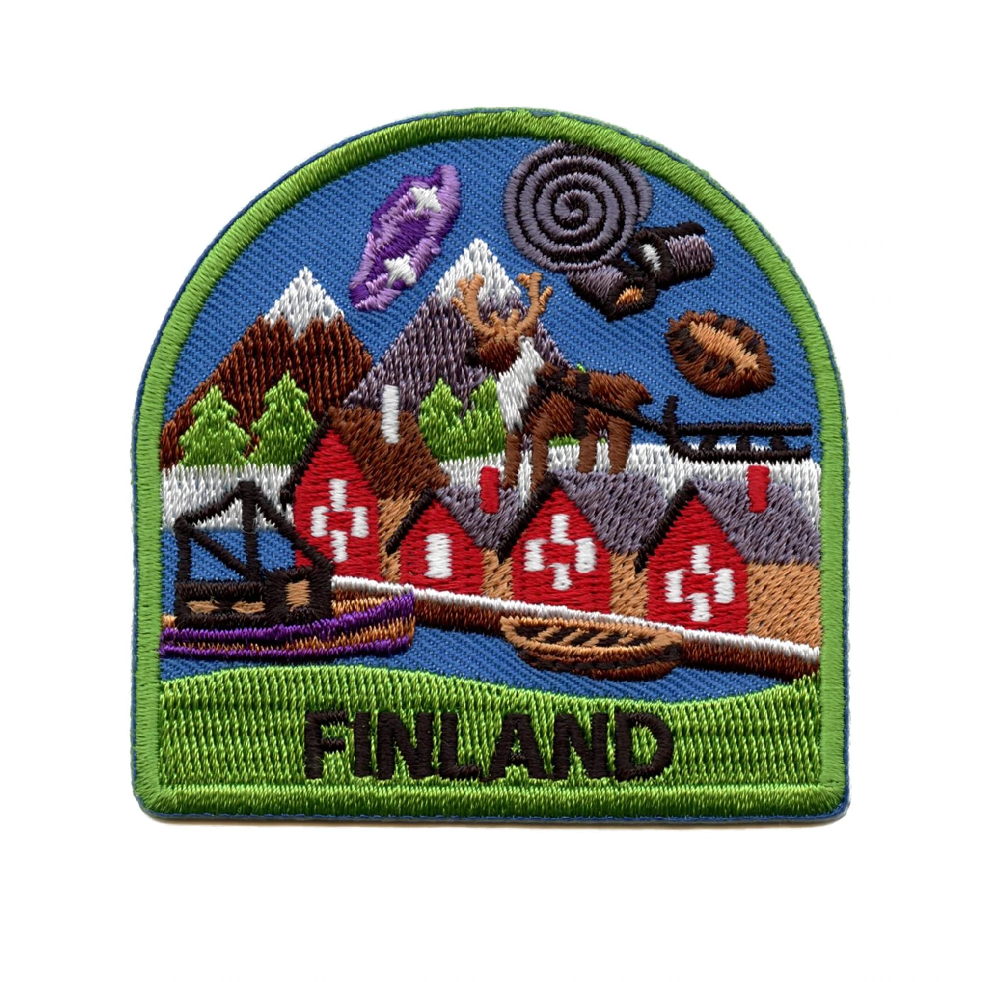 Finland World Showcase Embroidered Iron-On Shield Patch - Travel Souvenir Badge for Jackets, Backpacks & Hats | Collectible Memorabilia for Travel Enthusiasts