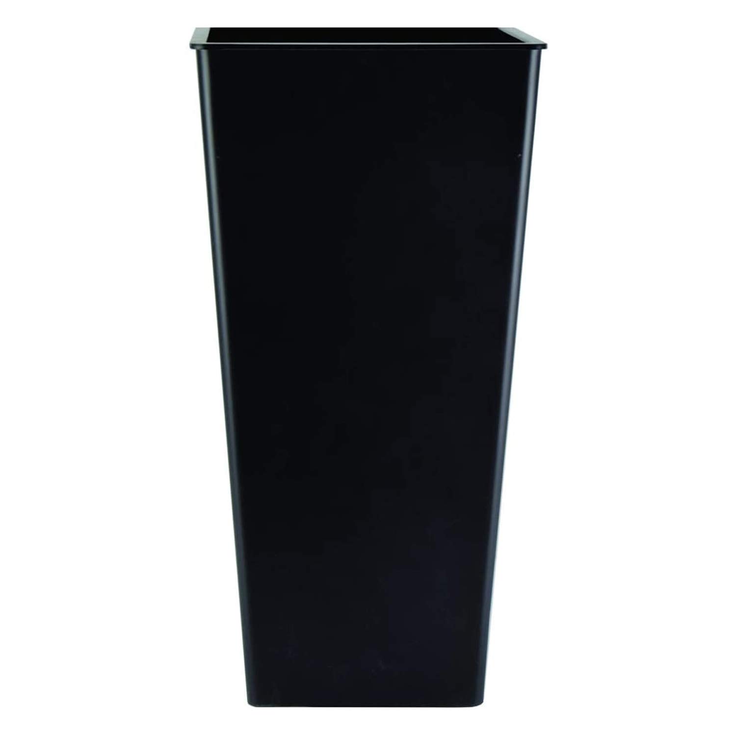 23Inch Tall Outdoor Planter - Lightweight Self Watering Flower Pot in Glossy Black for Patio, Garden & Balcony Decor