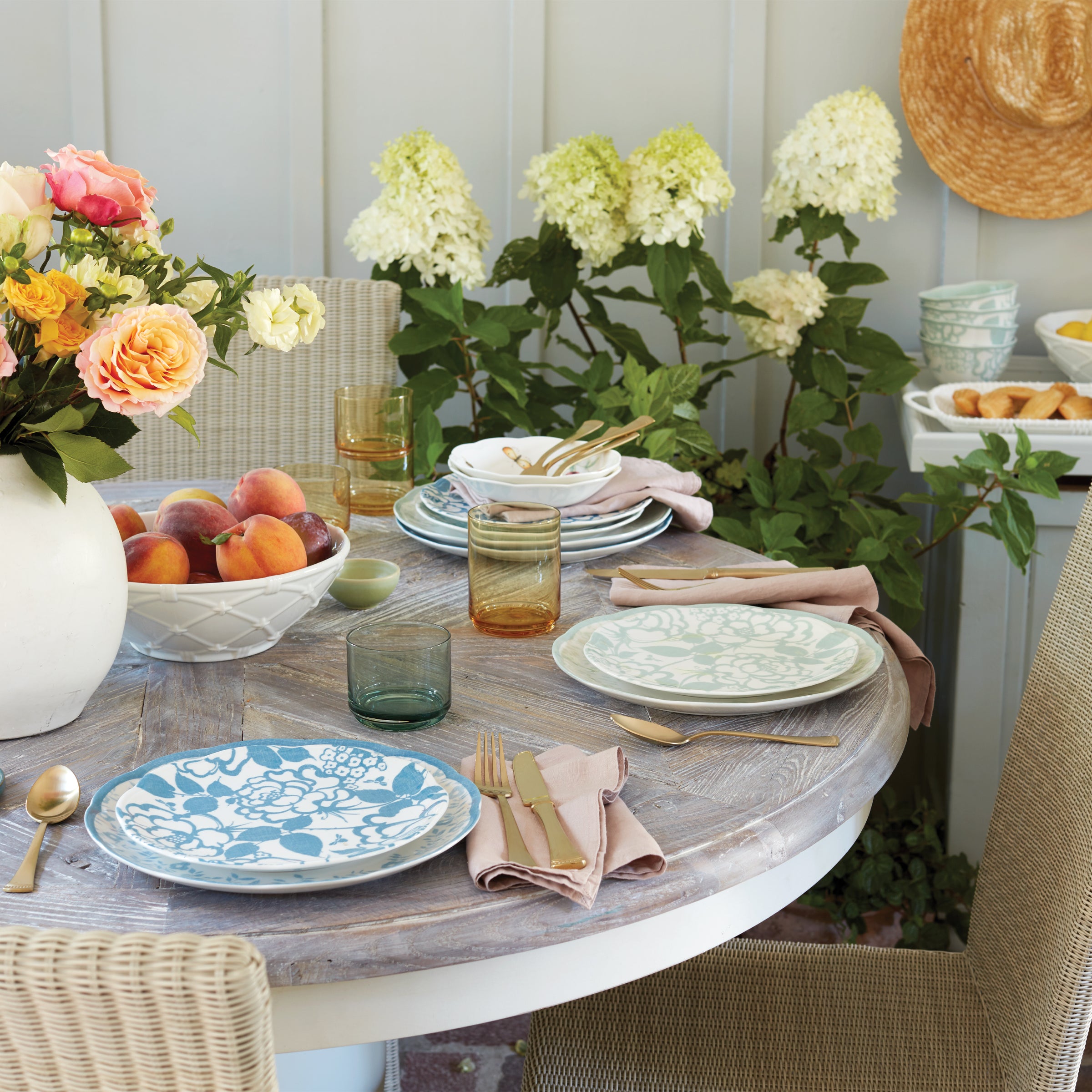 Butterfly Meadow Cottage Sage 12-Piece Dinnerware Set - Elegant Floral Tableware for Casual Dining, Entertaining & Everyday Use