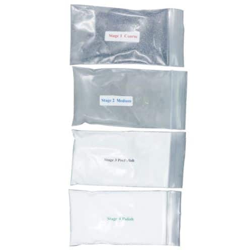 4-Stage Rock Tumbling Grit Pack for 3 lb Barrel Tumbler - Coarse, Medium, Fine & Polish - Perfect for Jewelry Making, Stone Polishing & Lapidary Projects