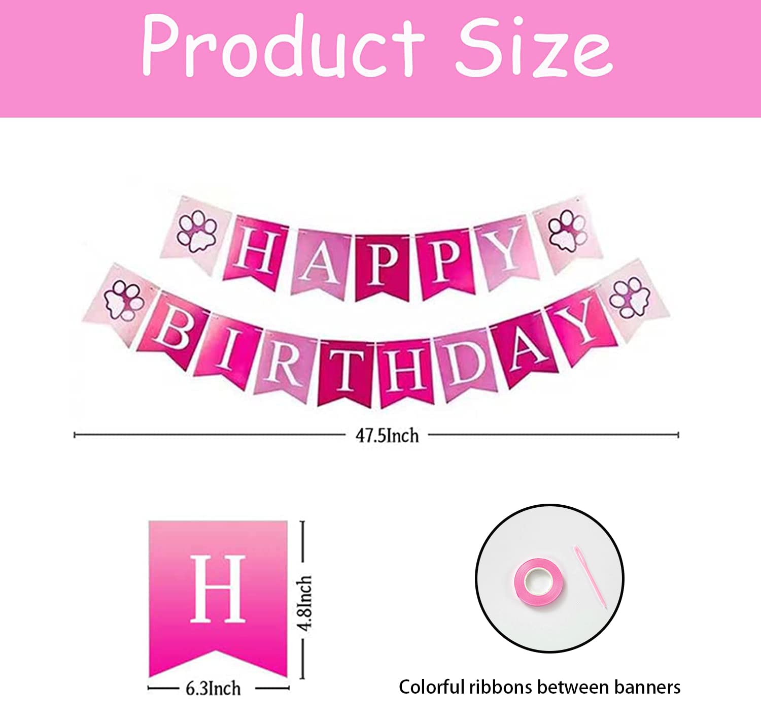 Petank Dog Birthday Party Decorations - Cute Pink Tutu Skirt Outfit, Happy Birthday Banner & Crown Hat Set for Puppy Celebrations | Perfect for Dog Birthday Parties, Photo Shoots & Special Occasions
