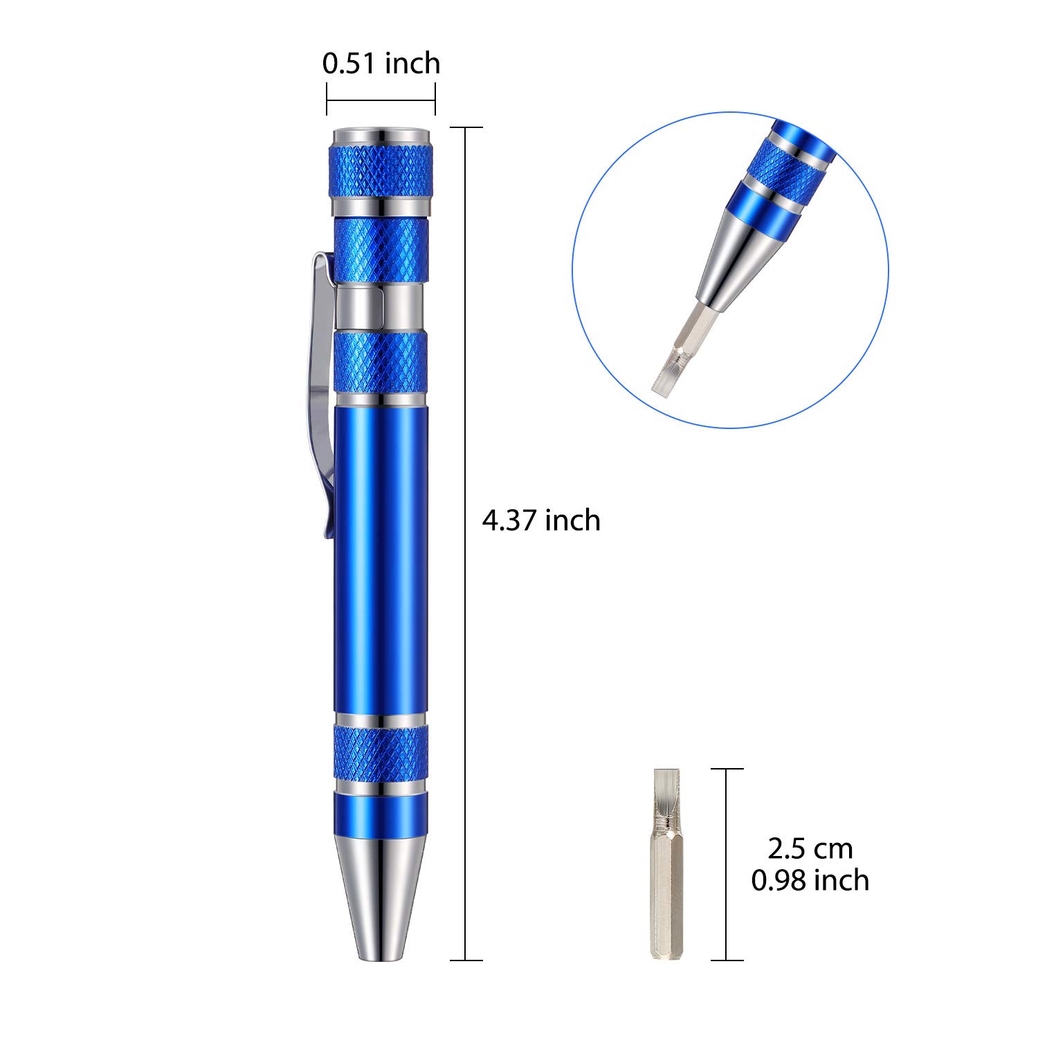 8-in-1 Magnetic Pocket Screwdriver Set - Precision Multitool for Mini Gadgets & Electronics Repair - Perfect Gift for DIY Enthusiasts (4-Piece Kit) - Ideal for Home Repairs, Camping, and Emergency Tool Kits