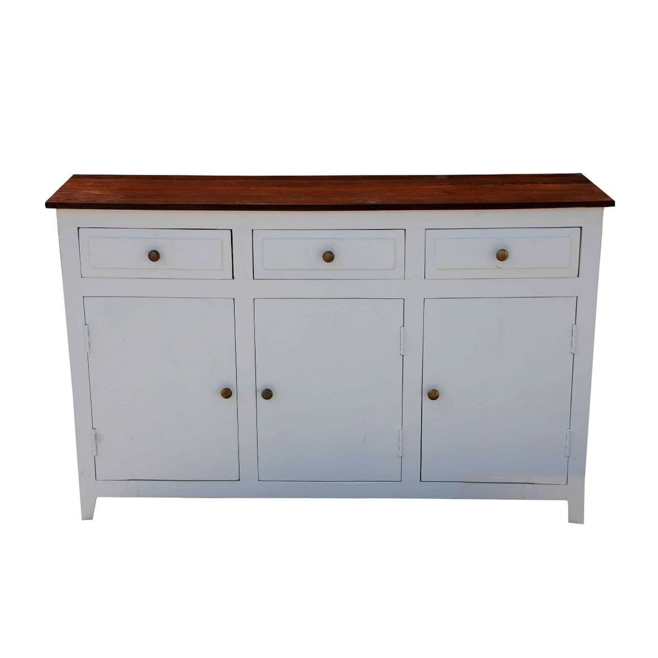 French Blanc Wooden Sideboard - Modern Farmhouse Buffet Cabinet with Storage for Dining Room, Living Room & Entryway | Solid Wood Furniture for Home Decor